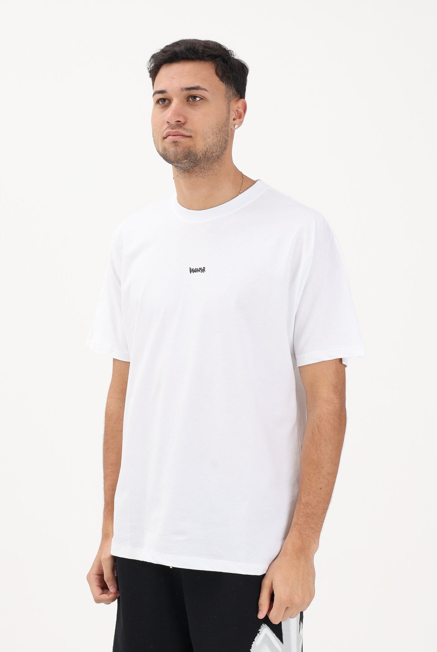 DISCLAIMER T-shirt a manica corta bianca da uomo con stampa logo 26EDS55401 BINE DISCLAIMER