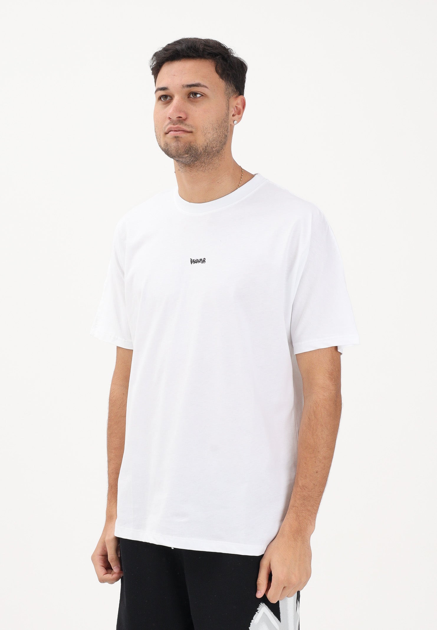 DISCLAIMER T-shirt a manica corta bianca da uomo con stampa logo 26EDS55401 BINE DISCLAIMER