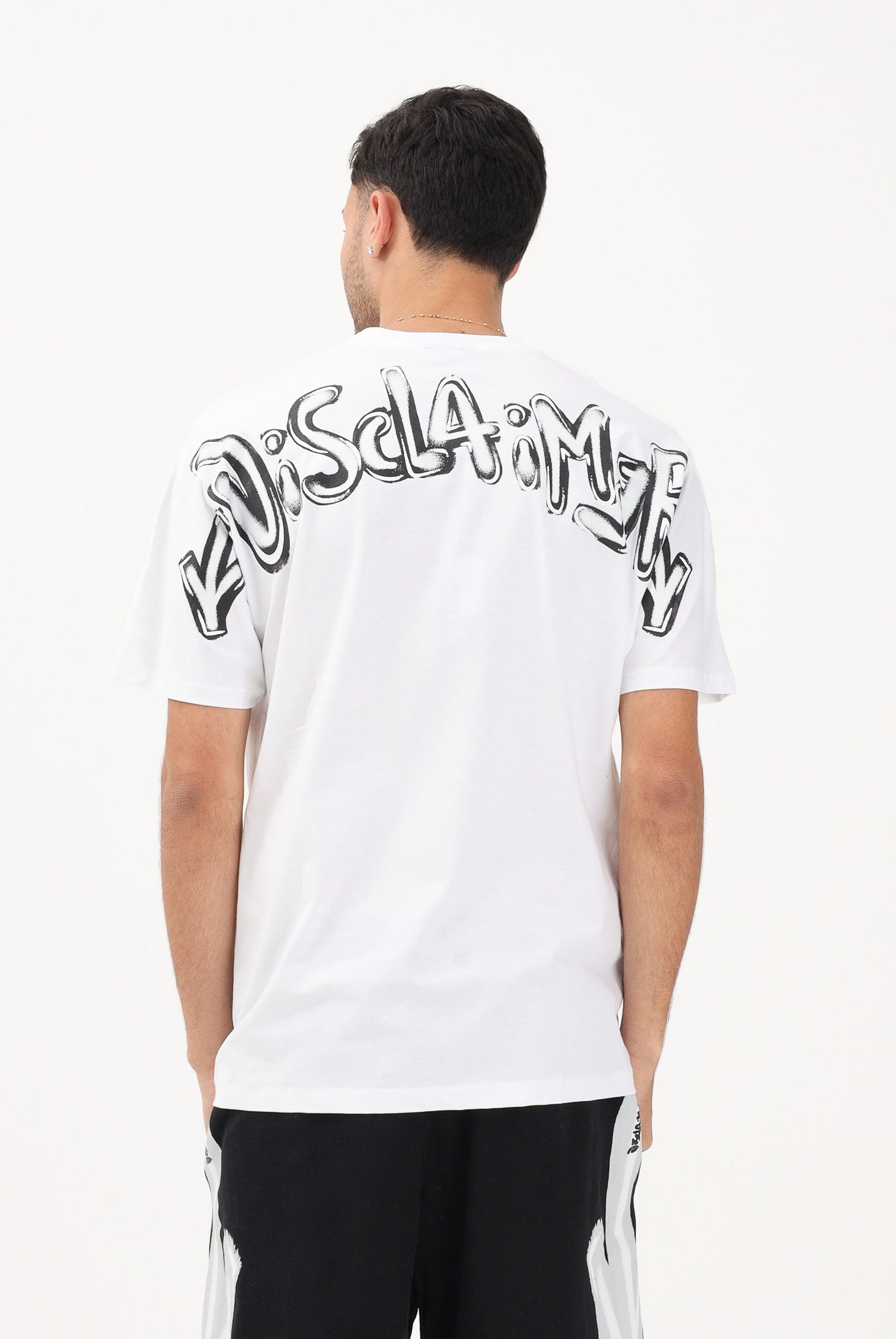 DISCLAIMER T-shirt a manica corta bianca da uomo con stampa logo 26EDS55401 BINE DISCLAIMER