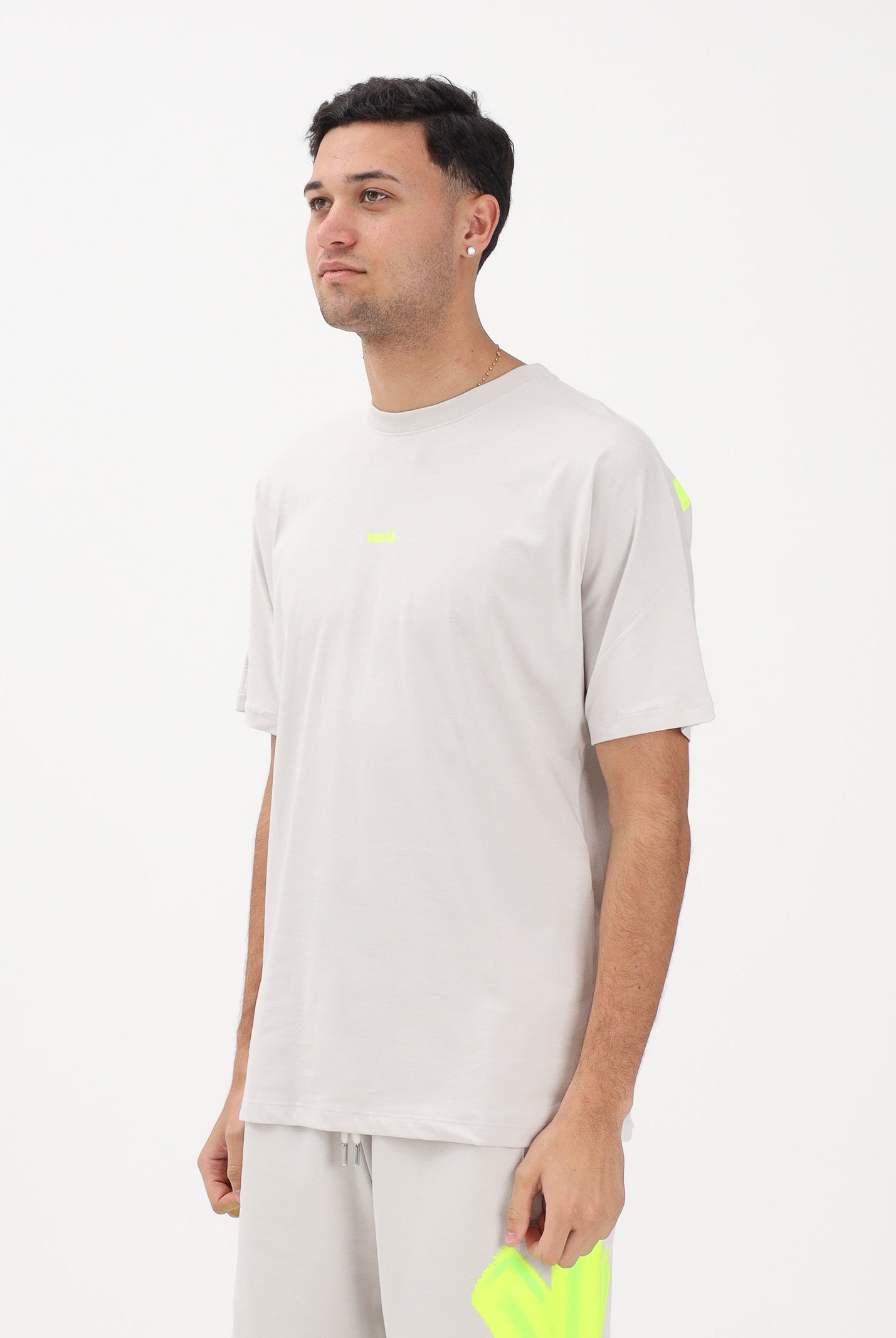 DISCLAIMER T-shirt a manica corta ghiaccio da uomo con stampa logo 26EDS55401 GHGF DISCLAIMER