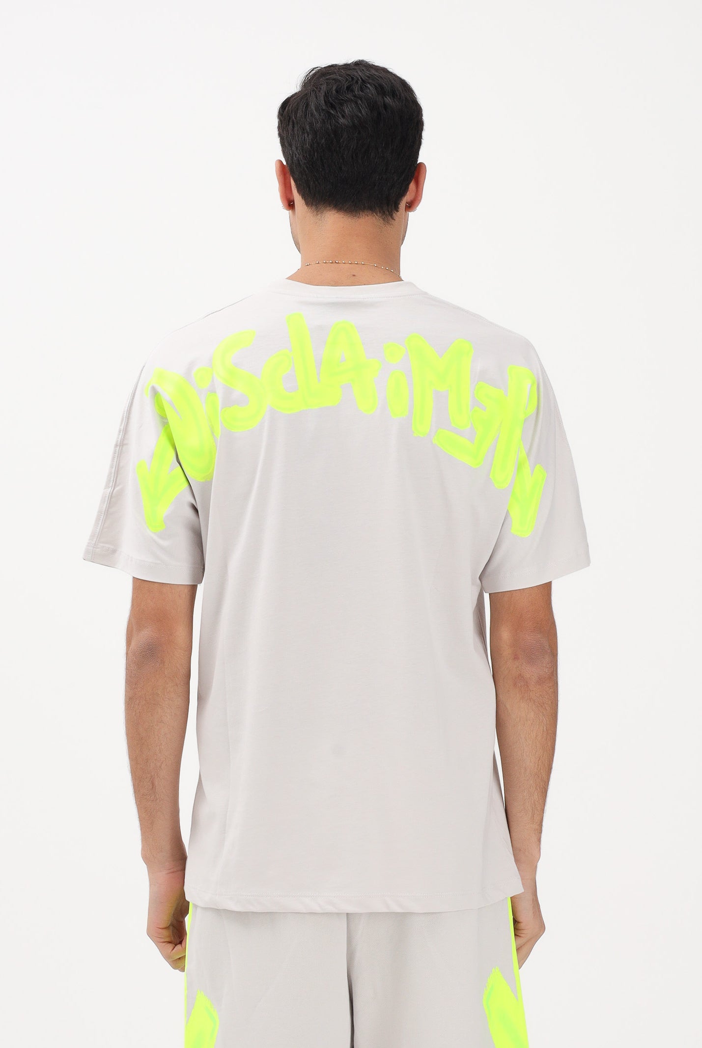 DISCLAIMER T-shirt a manica corta ghiaccio da uomo con stampa logo 26EDS55401 GHGF DISCLAIMER