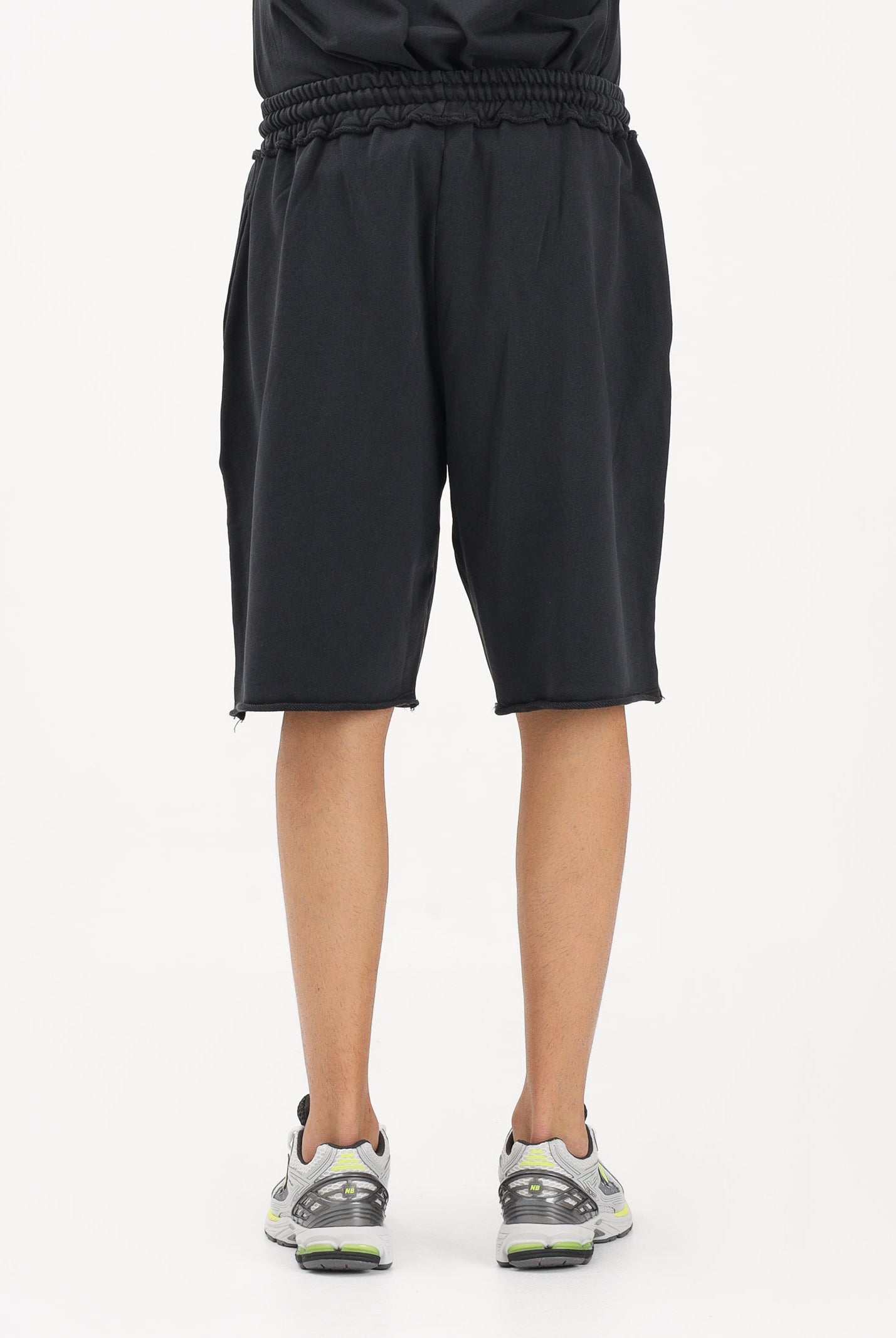 DISCLAIMER Shorts sportivo grigio da uomo con logo 26EDS55422 NE DISCLAIMER