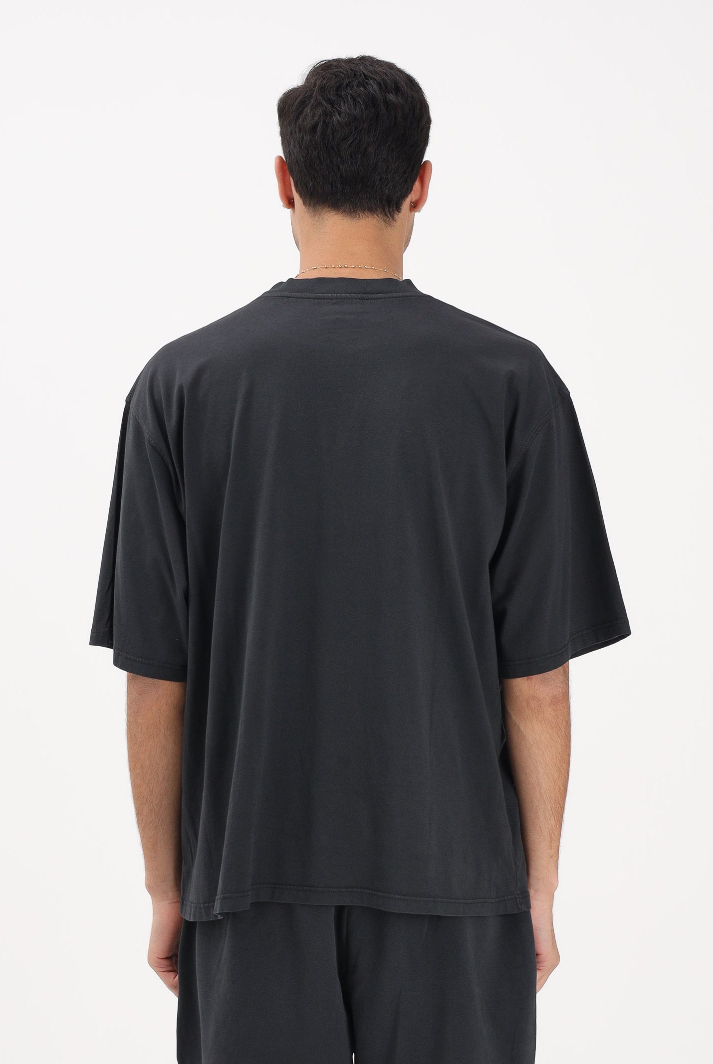 DISCLAIMER T-shirt a manica corta nera da uomo con logo al collo 26EDS55423 NE DISCLAIMER