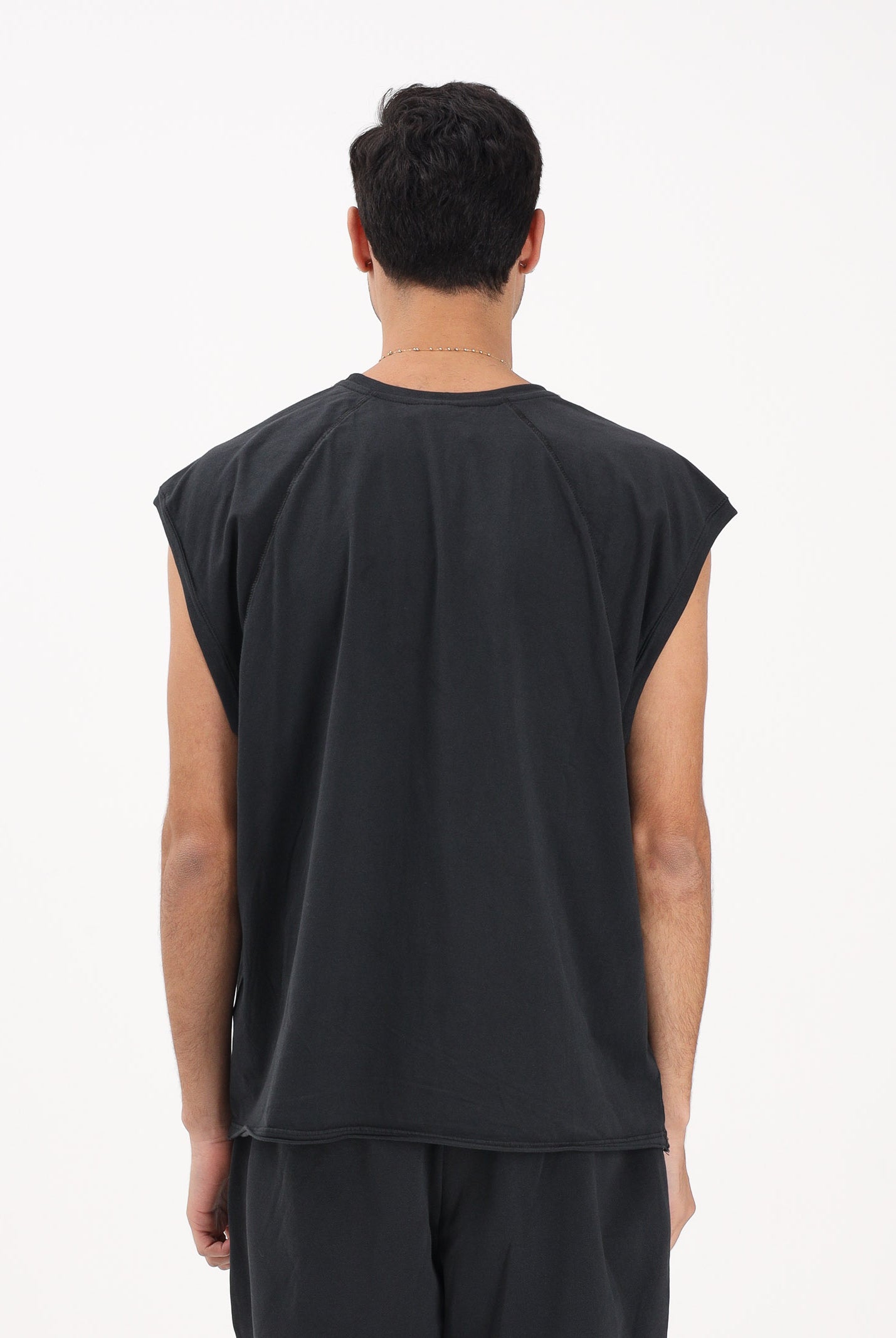 DISCLAIMER T-shirt smanicata grigia da uomo con logo 26EDS55429 NE DISCLAIMER