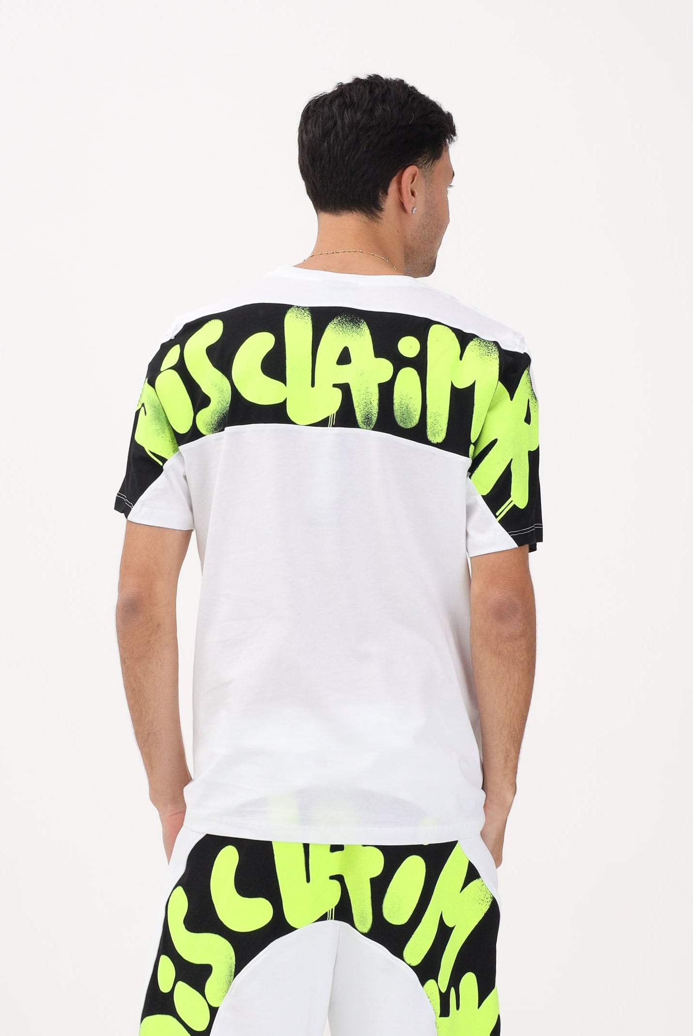 DISCLAIMER T-shirt a manica corta bianca da uomo con stampa logo sul retro 26EDS55432 BINE DISCLAIMER