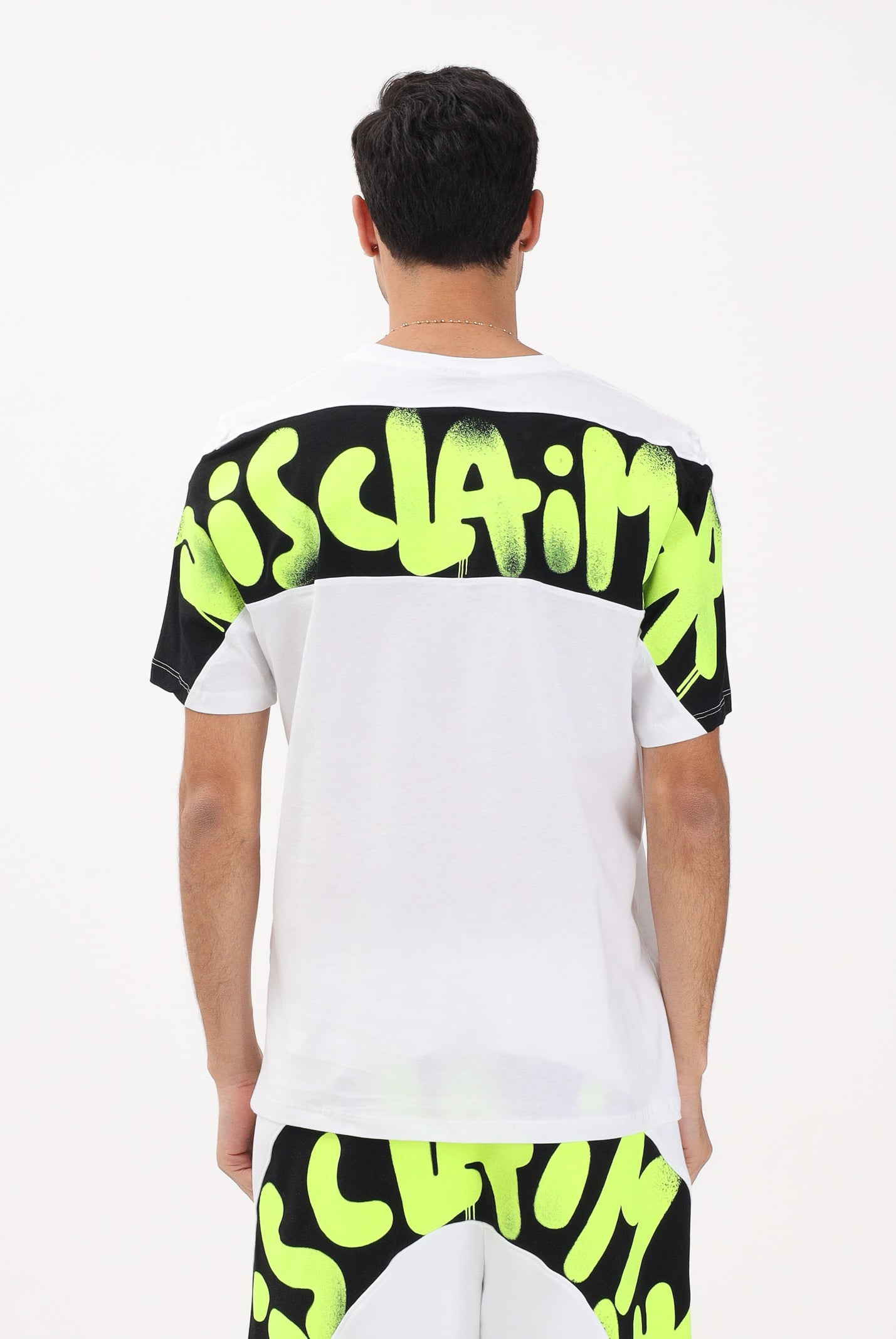 DISCLAIMER T-shirt a manica corta bianca da uomo con stampa logo sul retro 26EDS55432 BINE DISCLAIMER
