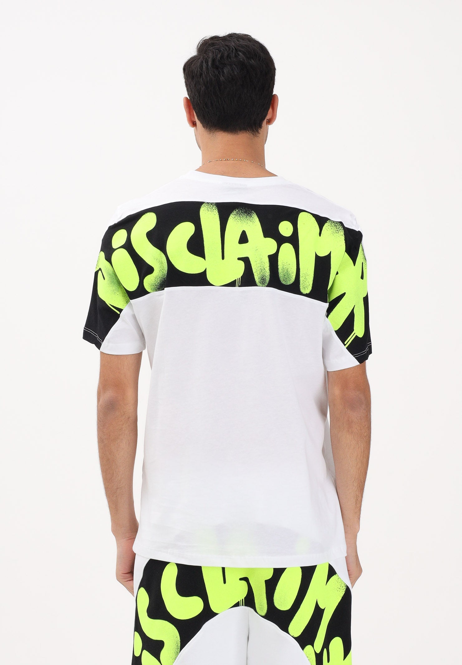 DISCLAIMER T-shirt a manica corta bianca da uomo con stampa logo sul retro 26EDS55432 BINE DISCLAIMER