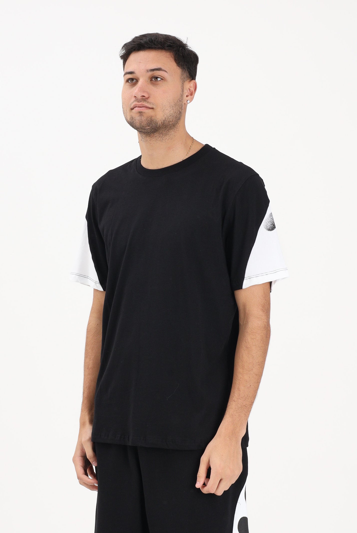 DISCLAIMER T-shirt a manica corta nera da uomo con stampa logo sul retro 26EDS55432 NEBI DISCLAIMER