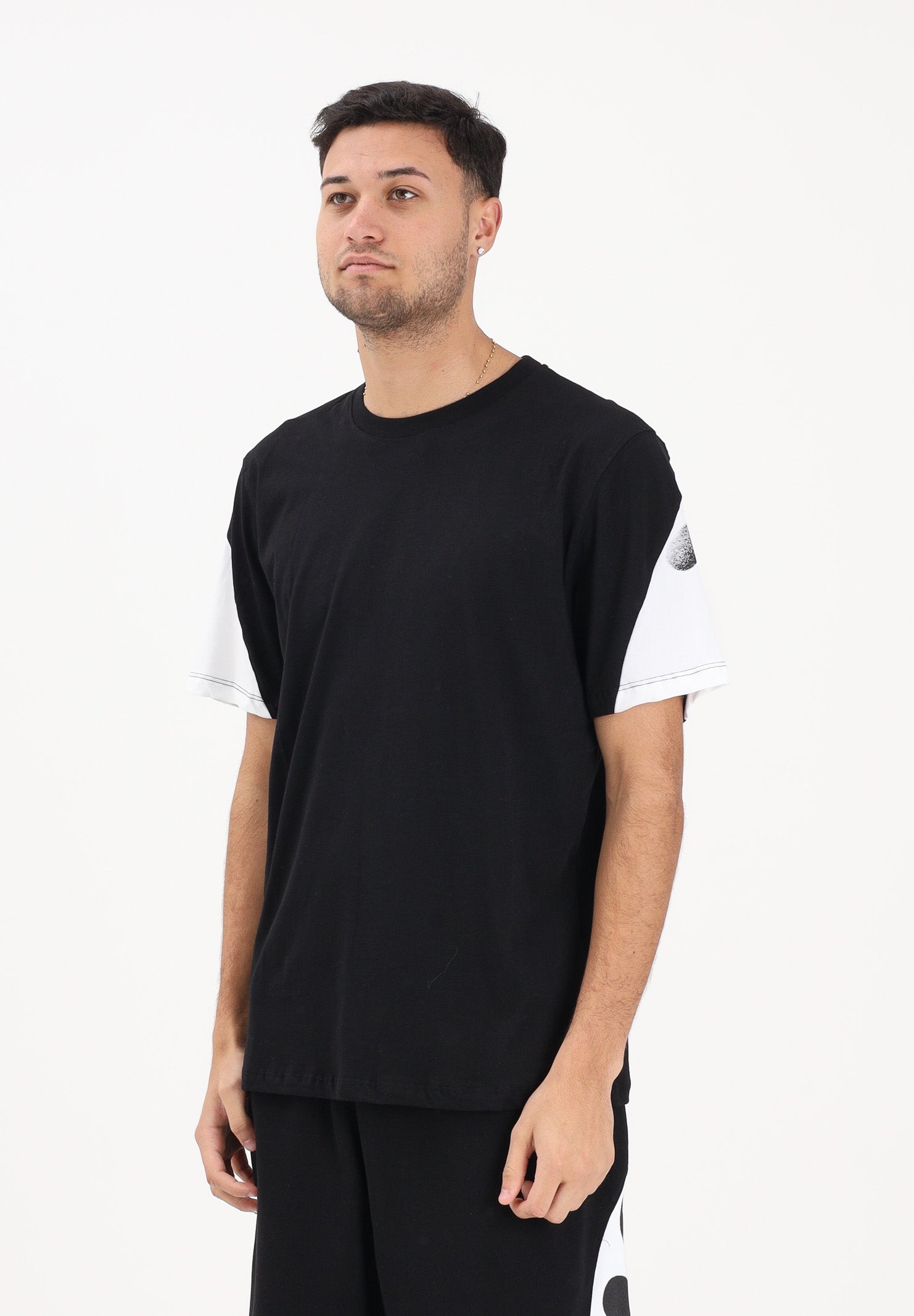 DISCLAIMER T-shirt a manica corta nera da uomo con stampa logo sul retro 26EDS55432 NEBI DISCLAIMER