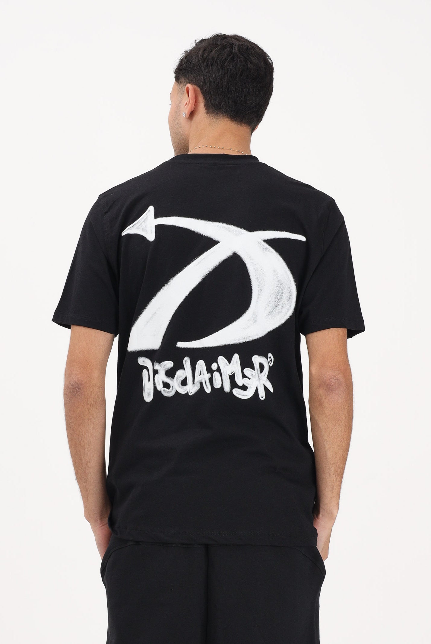 DISCLAIMER T-shirt a manica corta nera da uomo con stampa sul retro 26EDS55450 NE DISCLAIMER