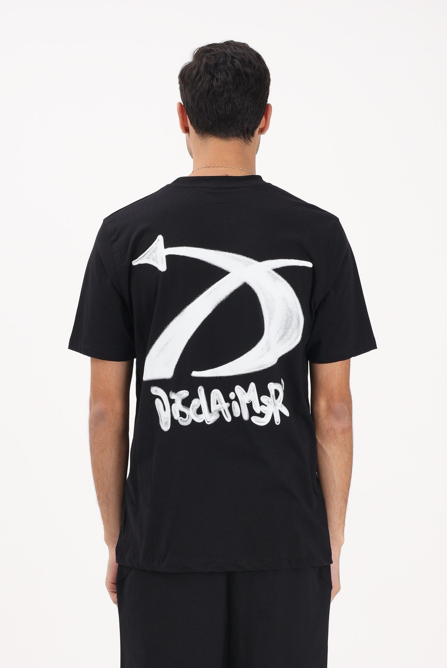 DISCLAIMER T-shirt a manica corta nera da uomo con stampa sul retro 26EDS55450 NE DISCLAIMER
