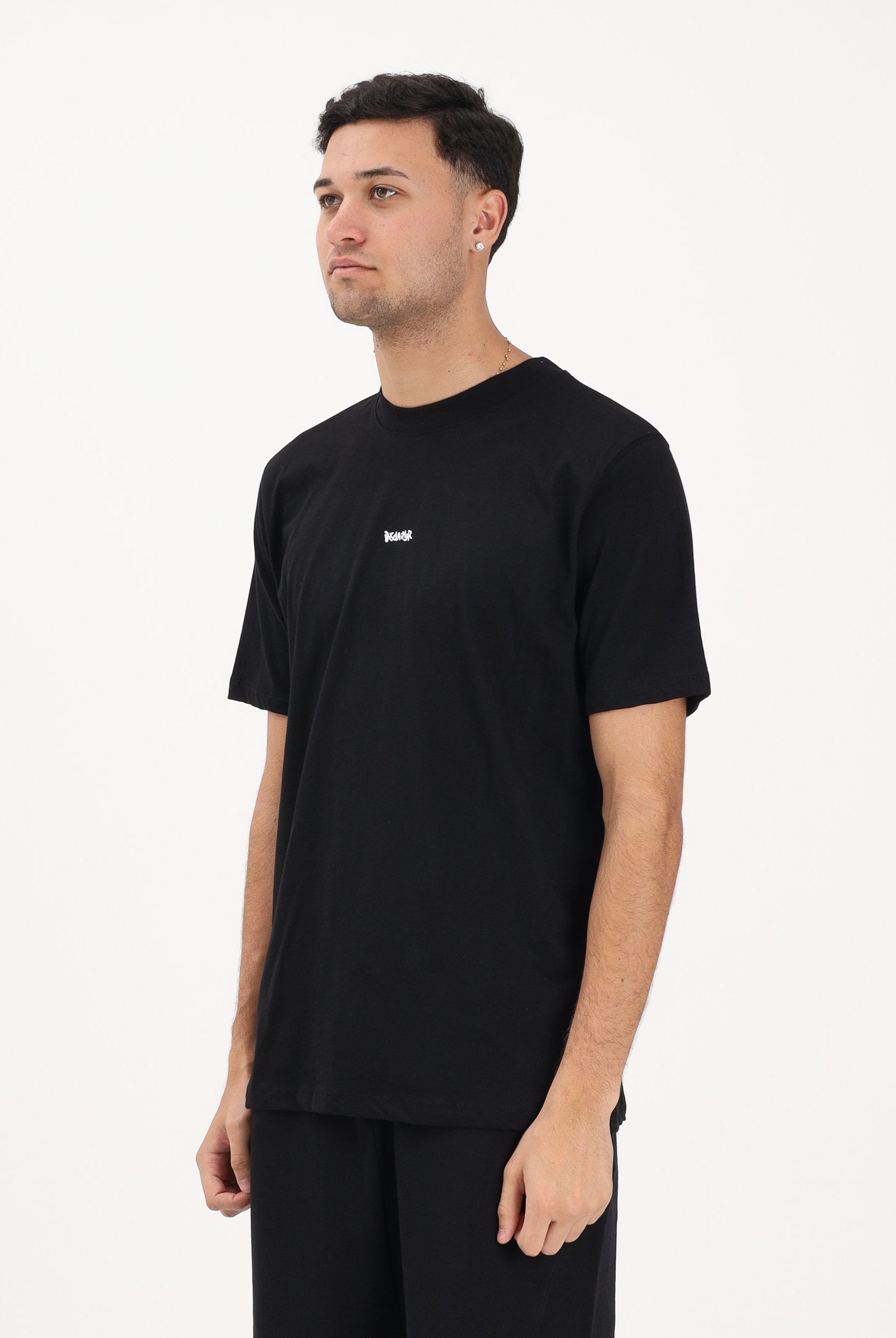 DISCLAIMER T-shirt a manica corta nera da uomo con stampa sul retro 26EDS55450 NE DISCLAIMER