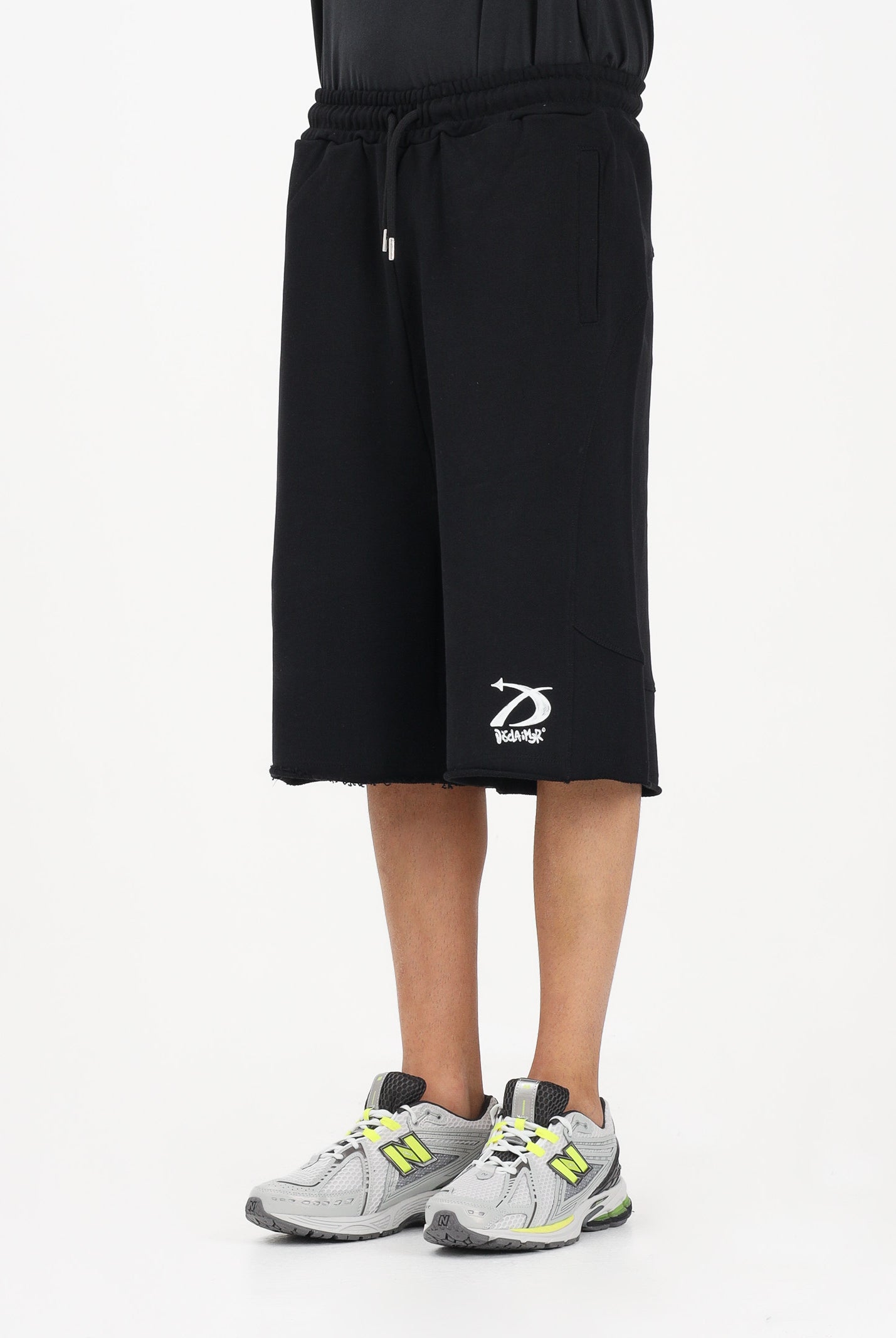 DISCLAIMER Shorts sportivo nero da uomo con stampa logo 26EDS55454 NE DISCLAIMER