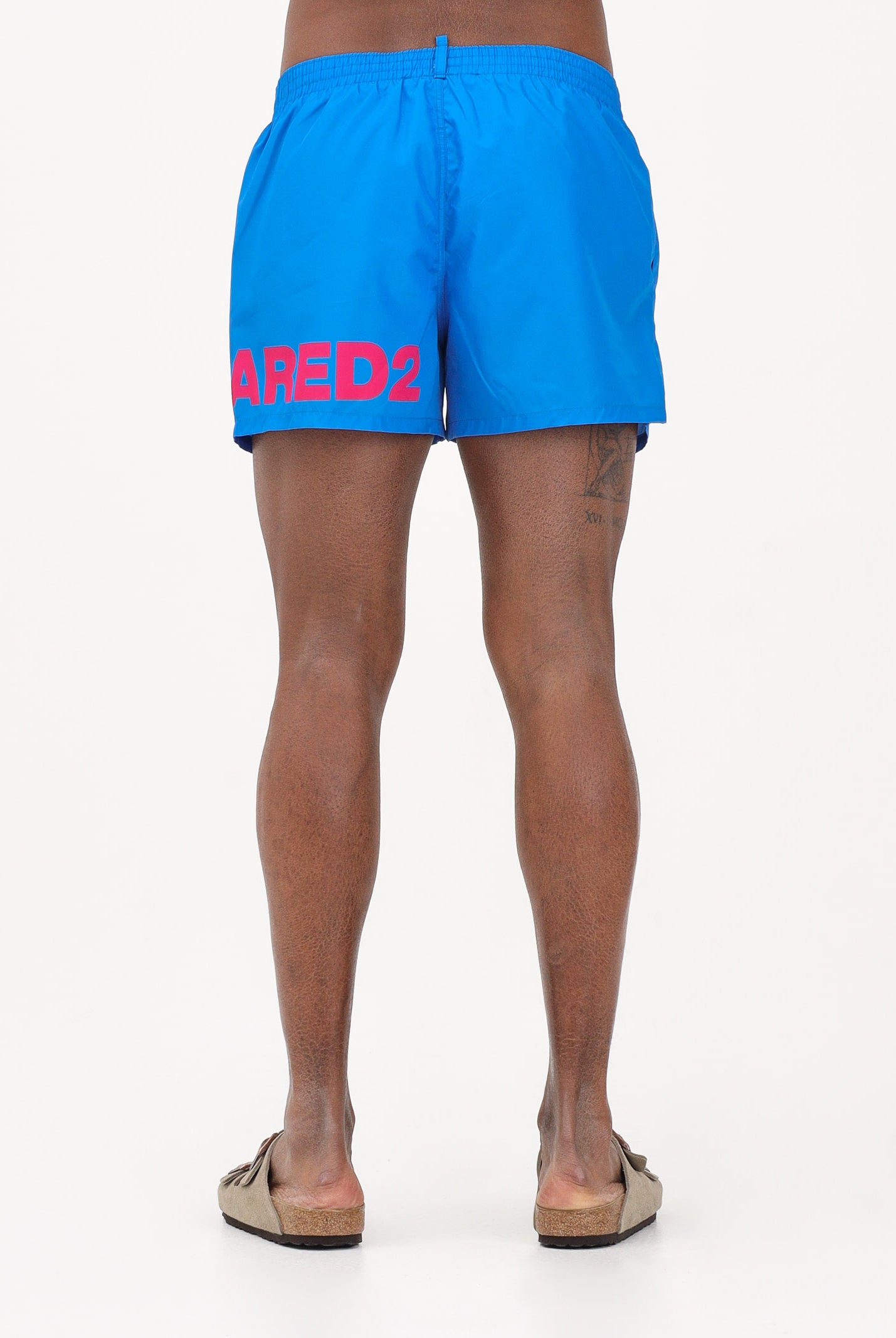 DSQUARED2 Shorts mare blu acceso da uomo con stampa logo D7B5C6750 452 DSQUARED2