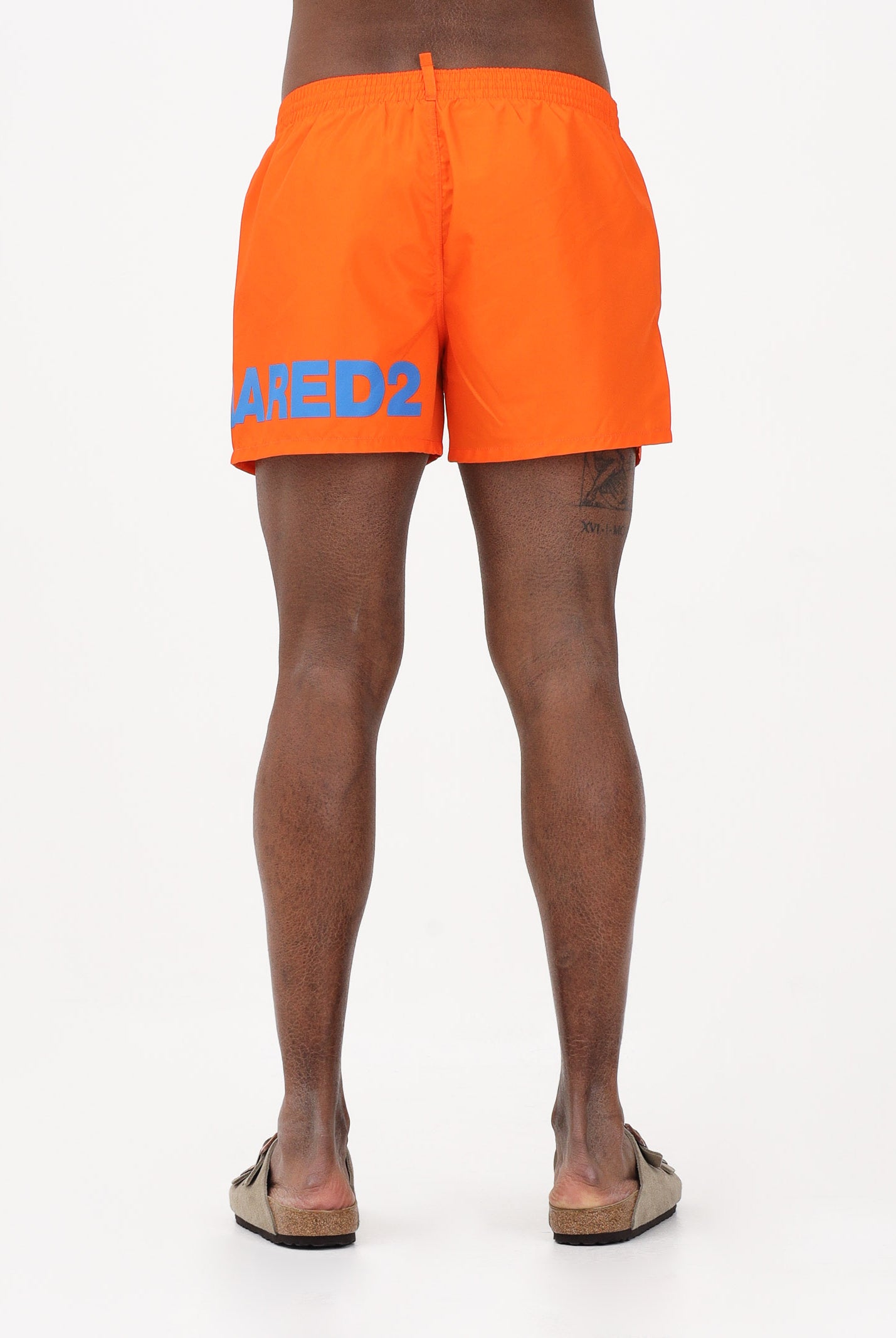 DSQUARED2 Shorts mare arancione da uomo con stampa logo D7B5C6750 810 DSQUARED2