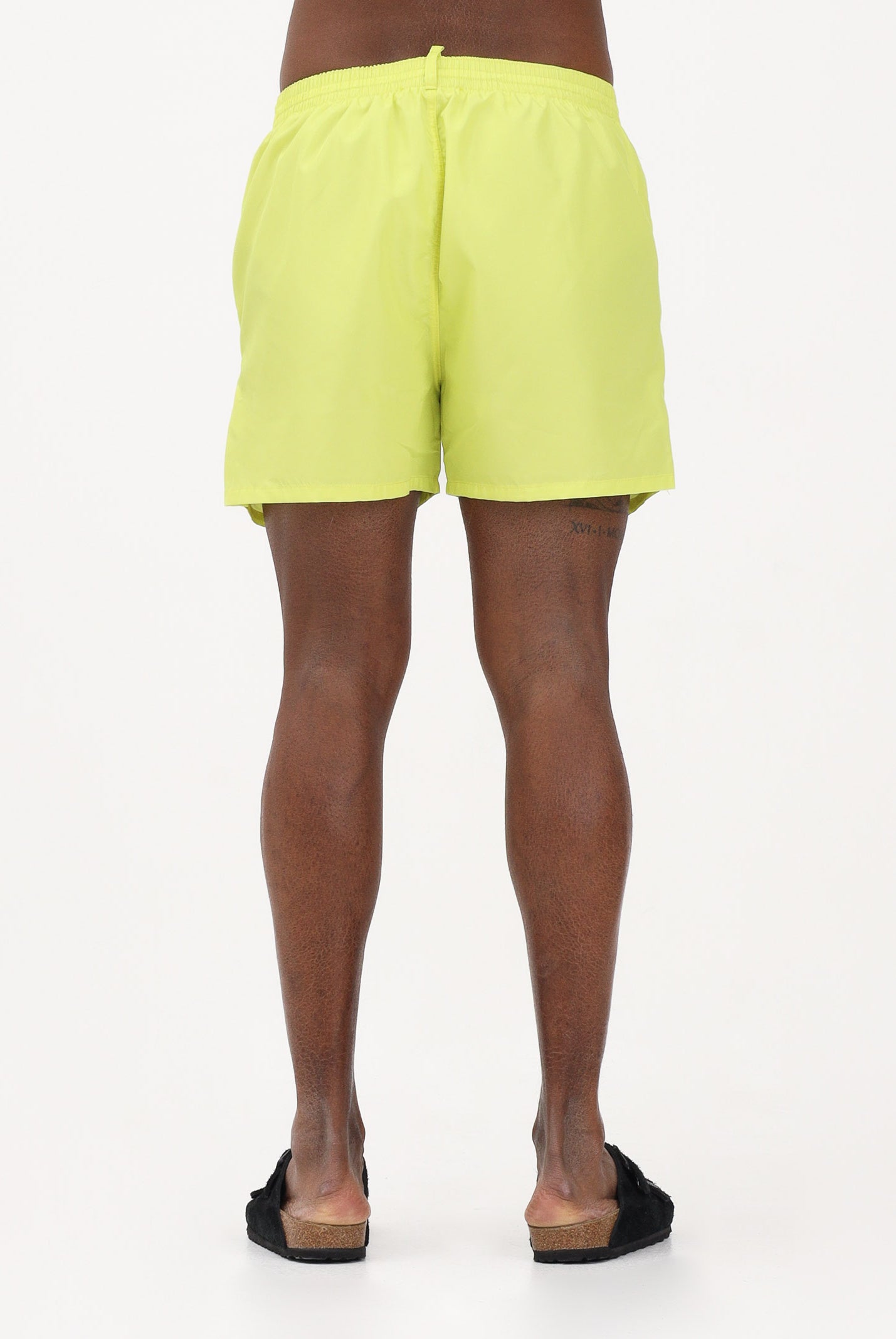DSQUARED2 Shorts mare giallo da uomo con stampa logo D7B626750 700 DSQUARED2