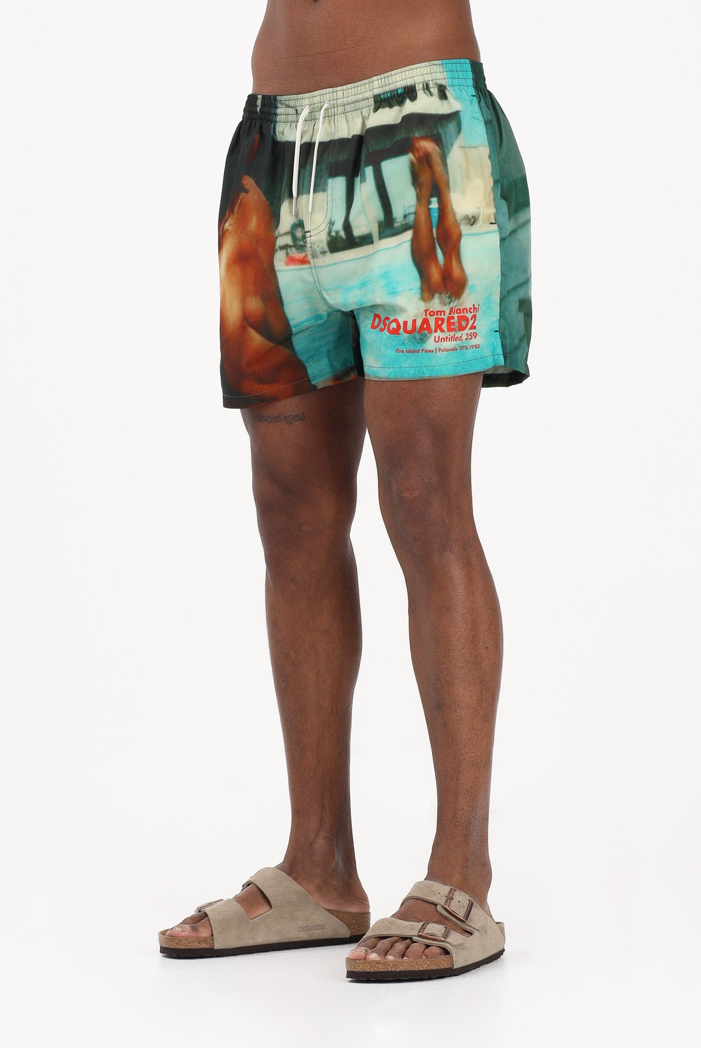 DSQUARED2 Shorts mare multicolore da uomo con stampa fotografica all-over D7B626770 998 DSQUARED2