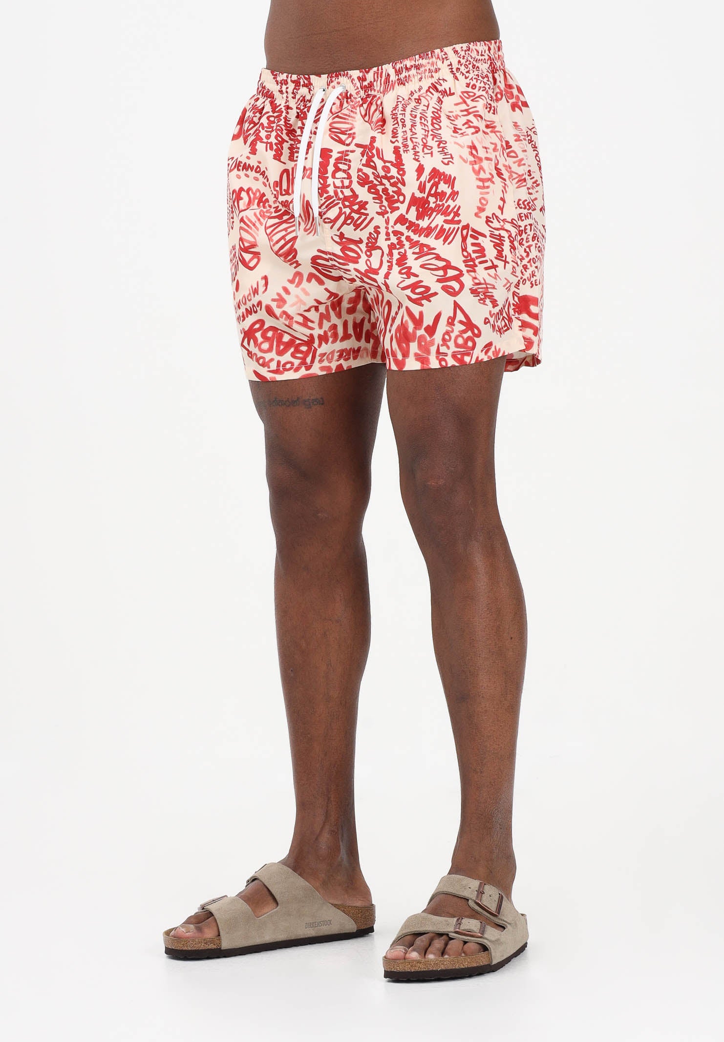 DSQUARED2 Shorts mare panna da uomo con stampa grafica all-over D7B626830 159 DSQUARED2