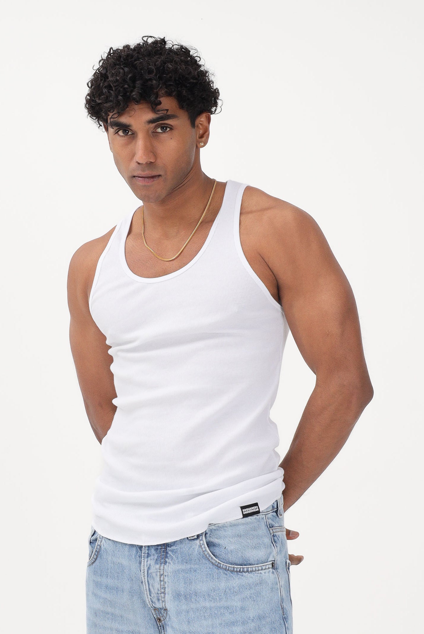 DSQUARED2 Canotta bianca da uomo D9D216270 100 DSQUARED2