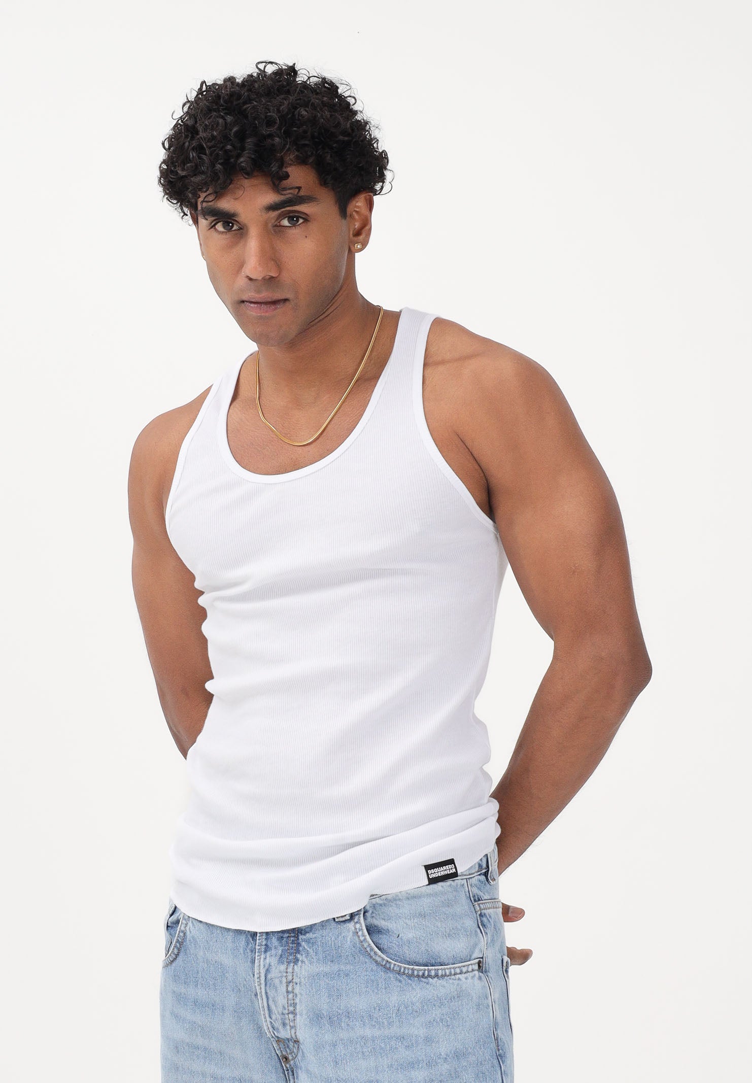 DSQUARED2 Canotta bianca da uomo D9D216270 100 DSQUARED2