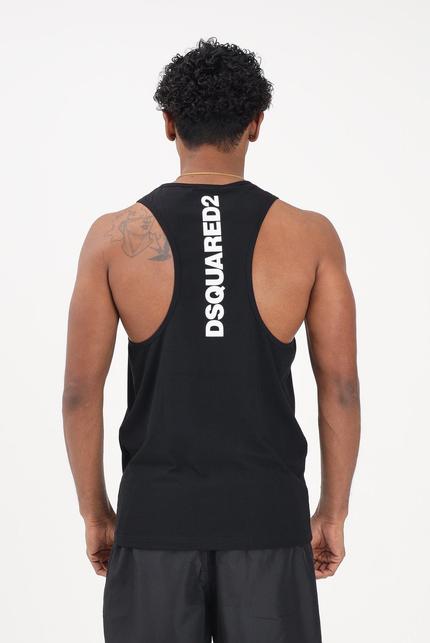 DSQUARED2 Canotta nera da uomo con logo sul retro D9D446190 010 DSQUARED2