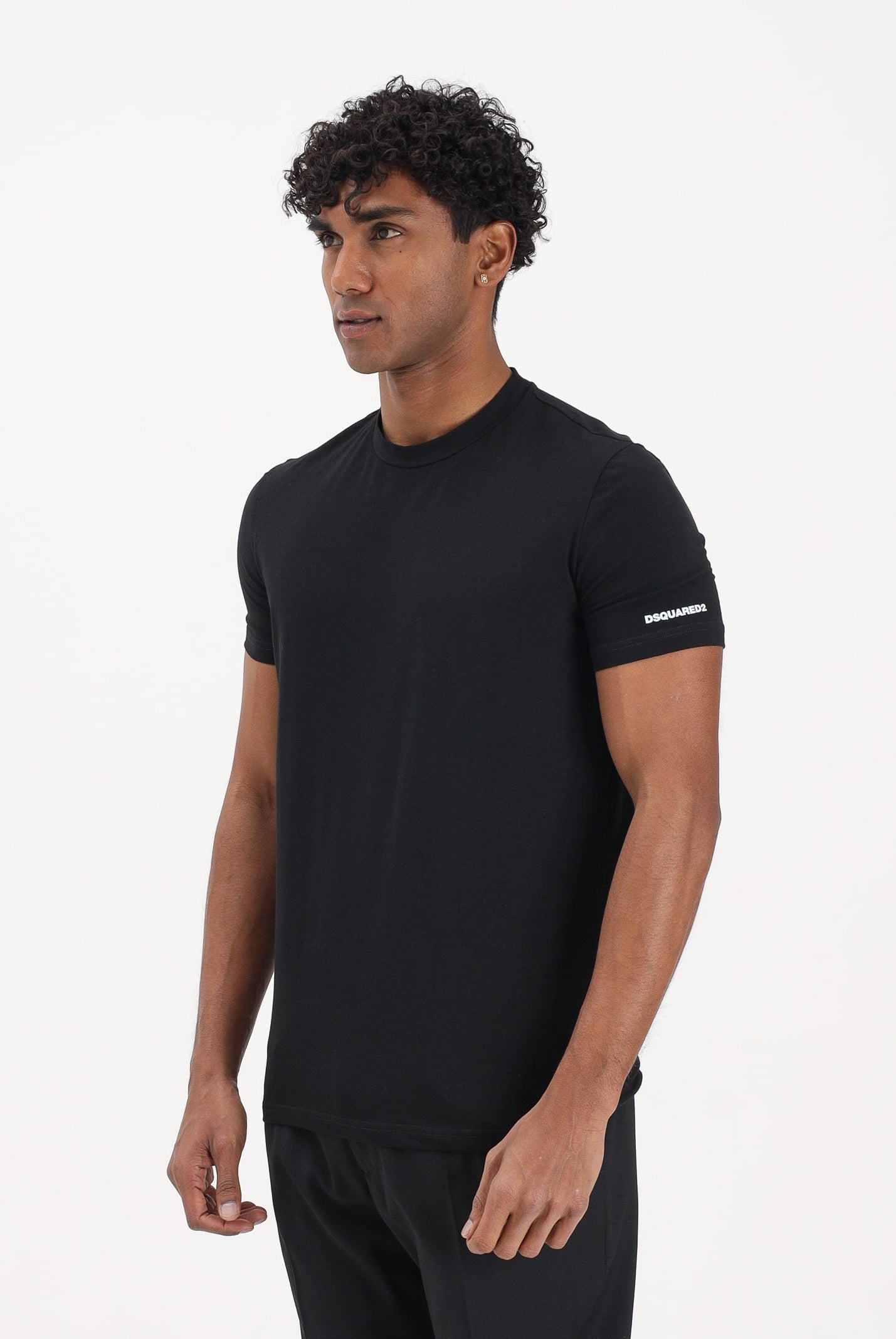DSQUARED2 T-shirt a manica corta nera da uomo con logo DCX290070 001 DSQUARED2