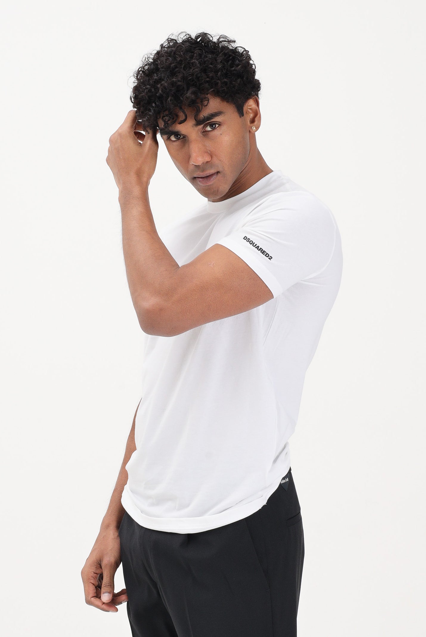 DSQUARED2 T-shirt a manica corta bianca da uomo con logo DCX290070 100 DSQUARED2