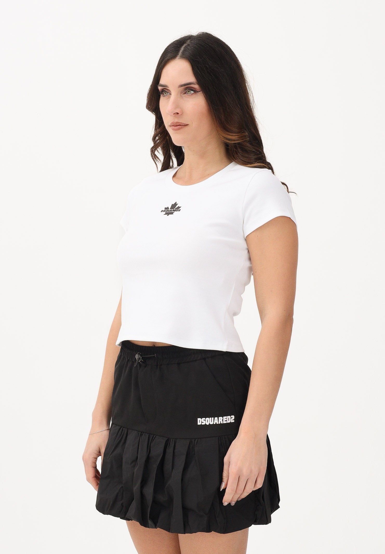 DSQUARED2 T-shirt a manica corta bianca per donna, ragazze e bambine con logo DQ3160D0AGG DQ100 DSQUARED2