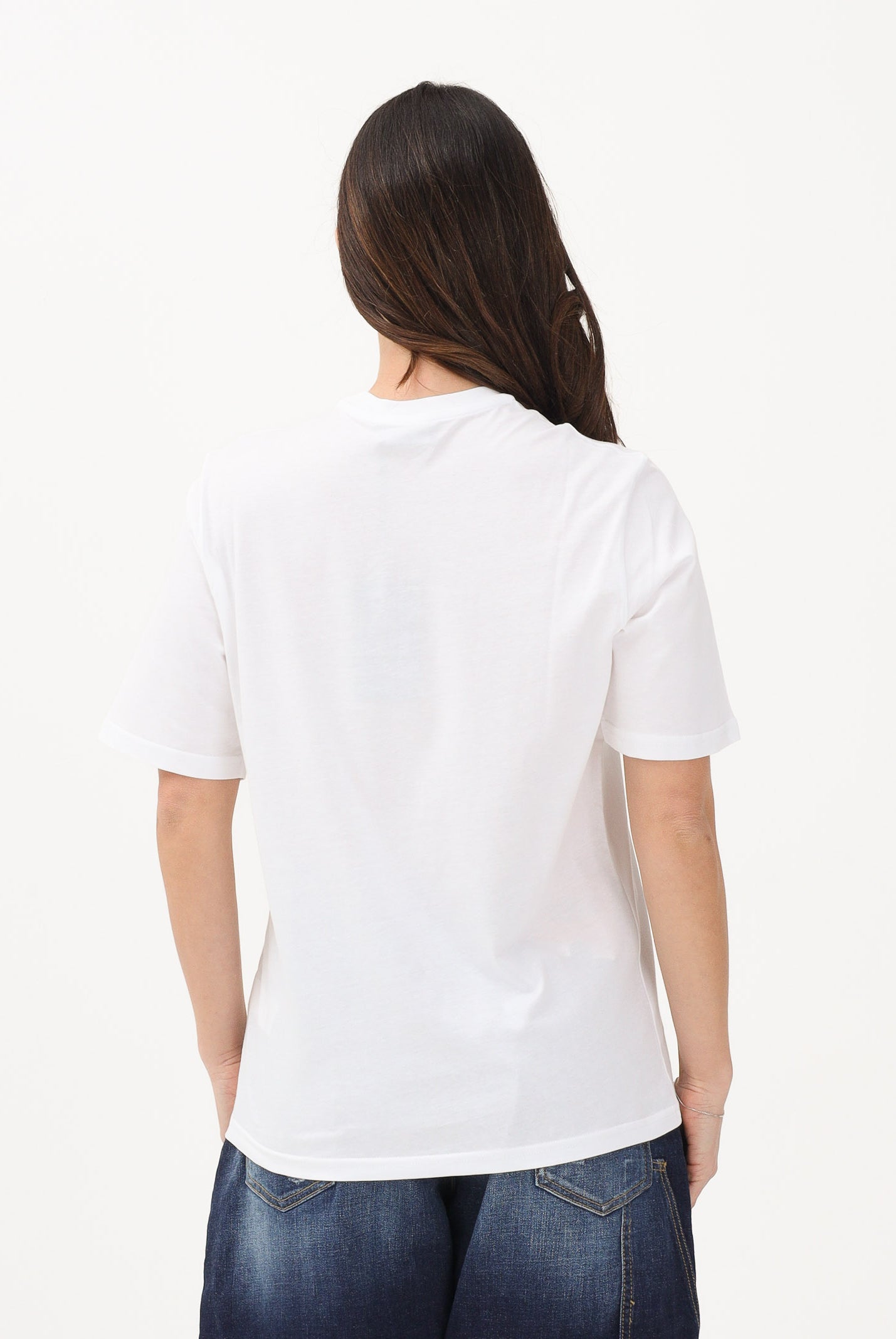 DSQUARED2 T-shirt a manica corta bianca per donna, ragazzi e bambini con logo applicato e patch DQ3165D0ACD DQ100 DSQUARED2
