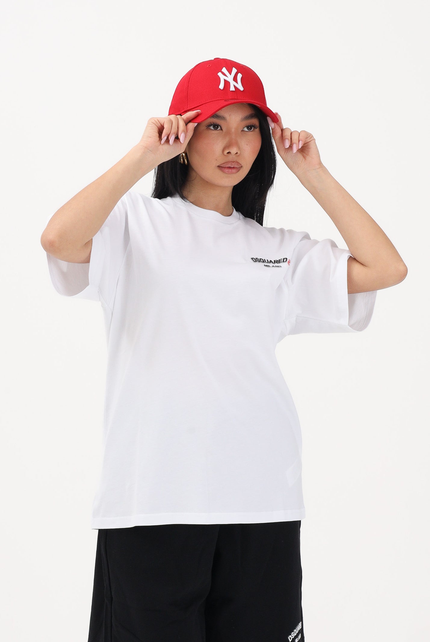 DSQUARED2 T-shirt a manica corta bianca per donna, ragazzi e bambini con logo DQ3169D0AAP DQ100 DSQUARED2