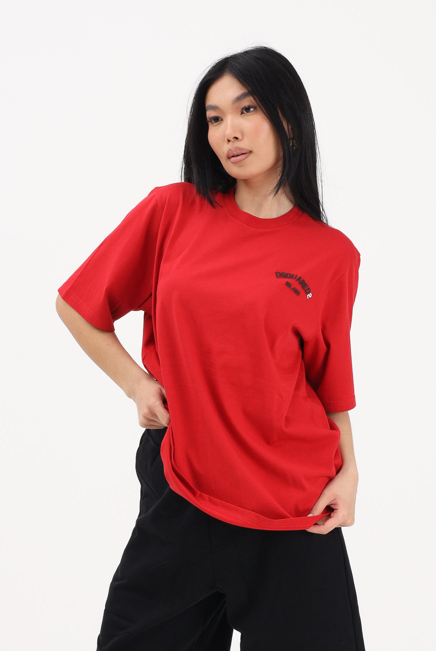 DSQUARED2 T-shirt a manica corta rossa per donna, ragazzi e bambini con logo DQ3169D0AAP DQ401 DSQUARED2