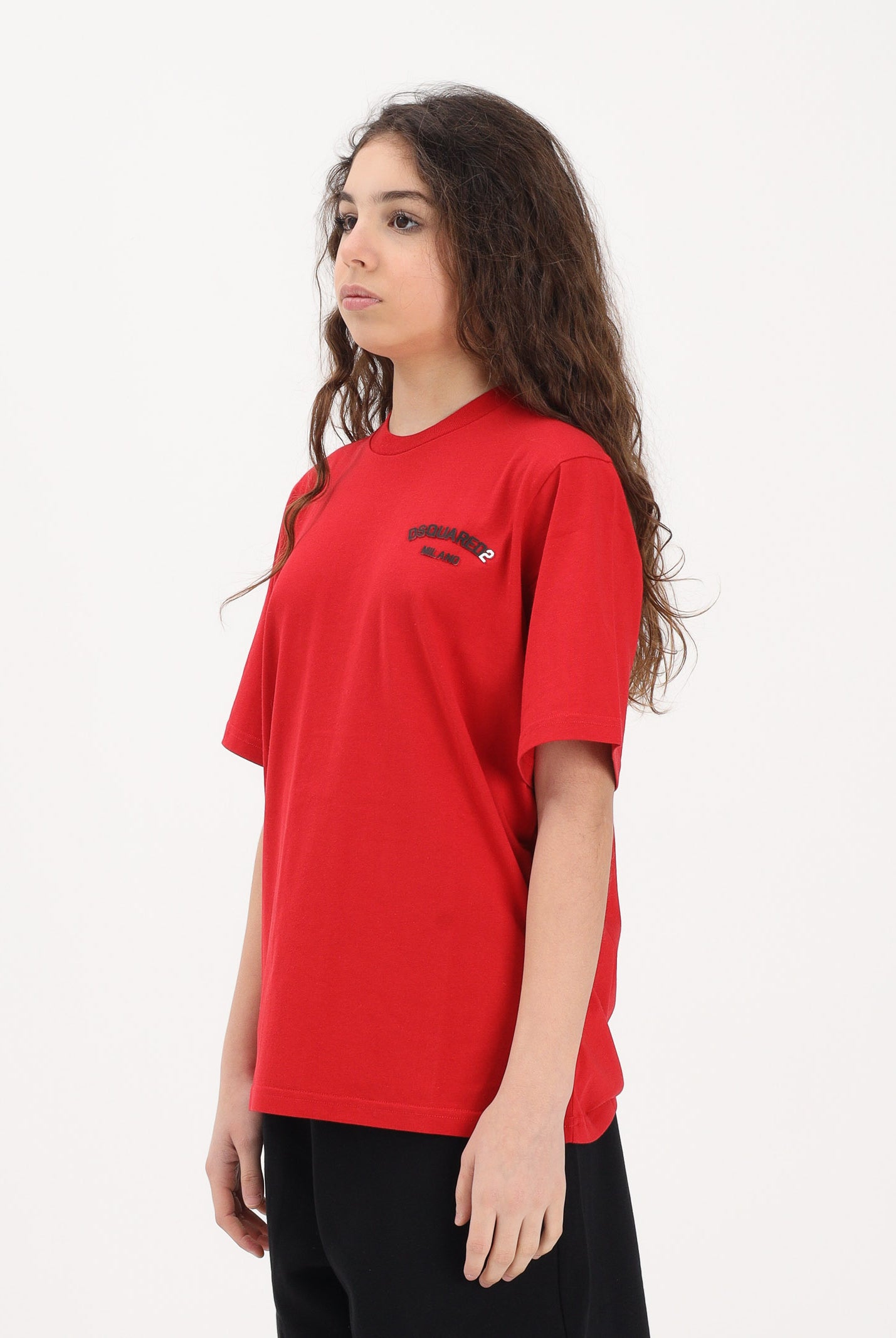 DSQUARED2 T-shirt a manica corta rossa per donna, ragazzi e bambini con logo DQ3169D0AAP DQ401 DSQUARED2