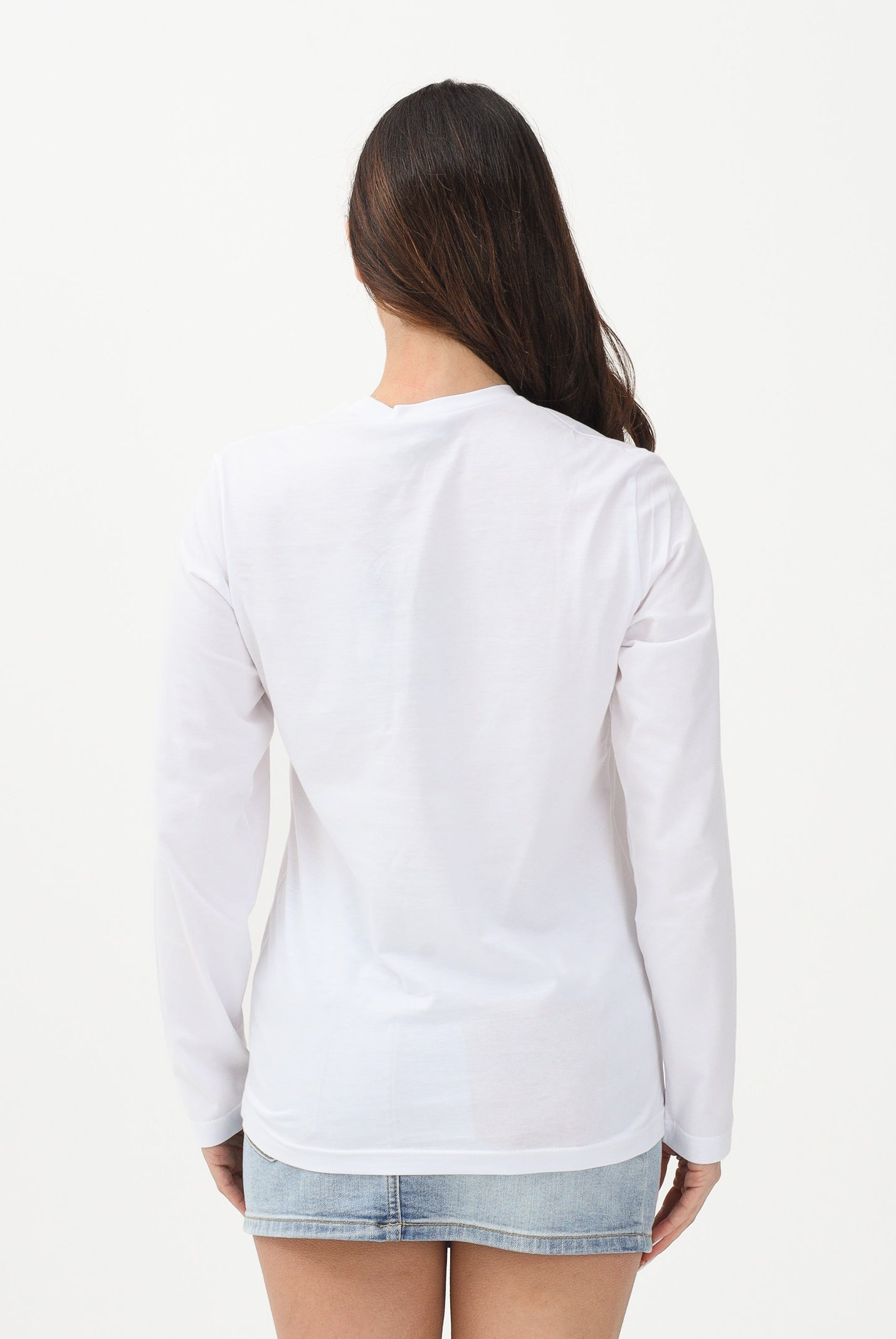 DSQUARED2 T-shirt a manica lunga bianca per donna, ragazzi e bambini con applicazione DQ3174D004G DQ100 DSQUARED2