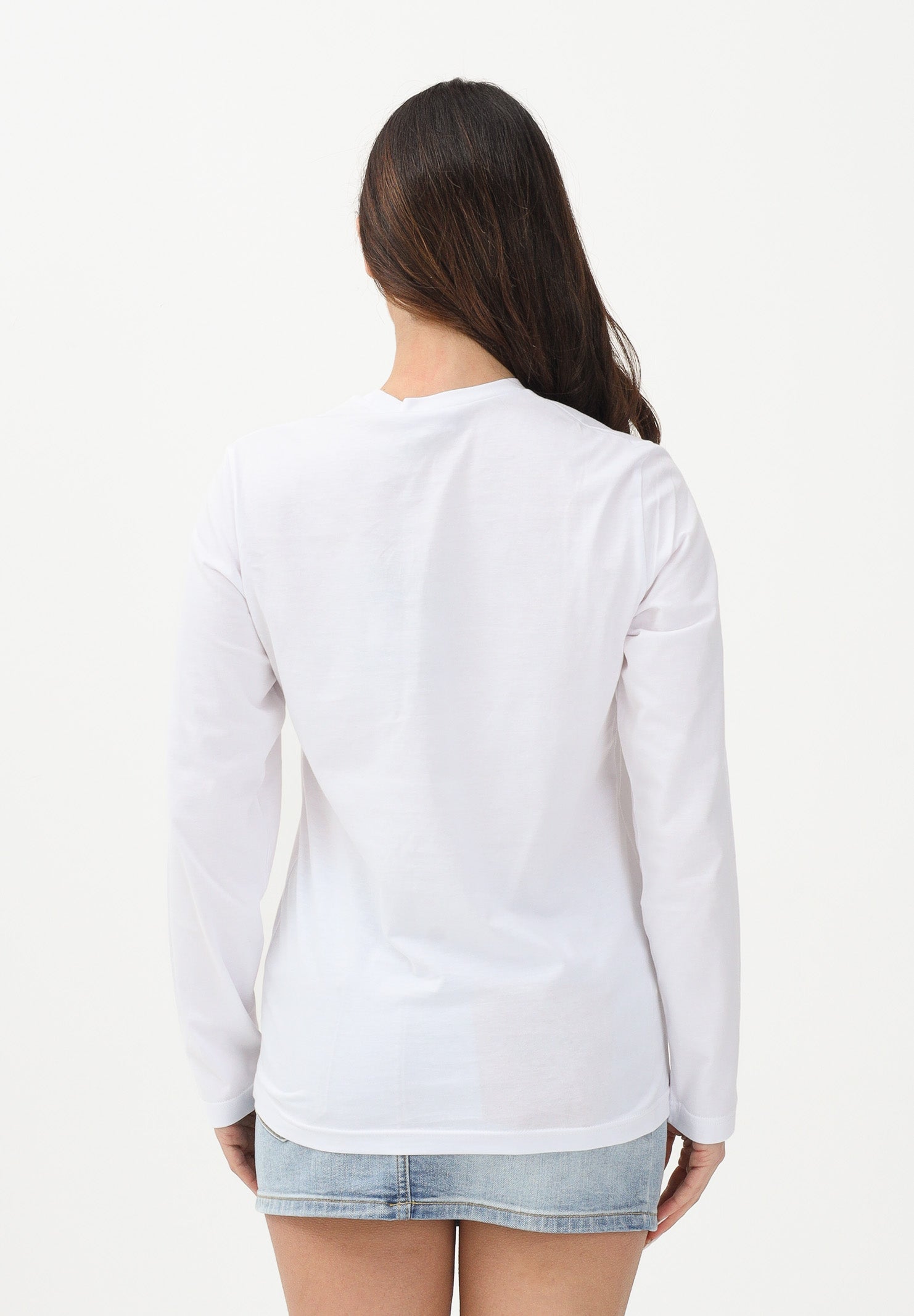DSQUARED2 T-shirt a manica lunga bianca per donna, ragazzi e bambini con applicazione DQ3174D004G DQ100 DSQUARED2
