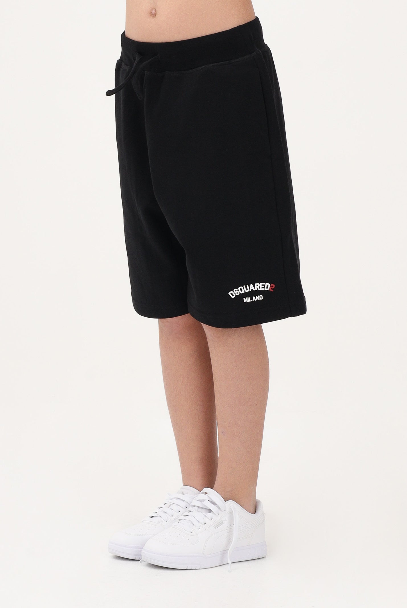 DSQUARED2 Shorts sportivo nero per donna, ragazzi e bambini con logo DQ3201D0AGU DQ900 DSQUARED2