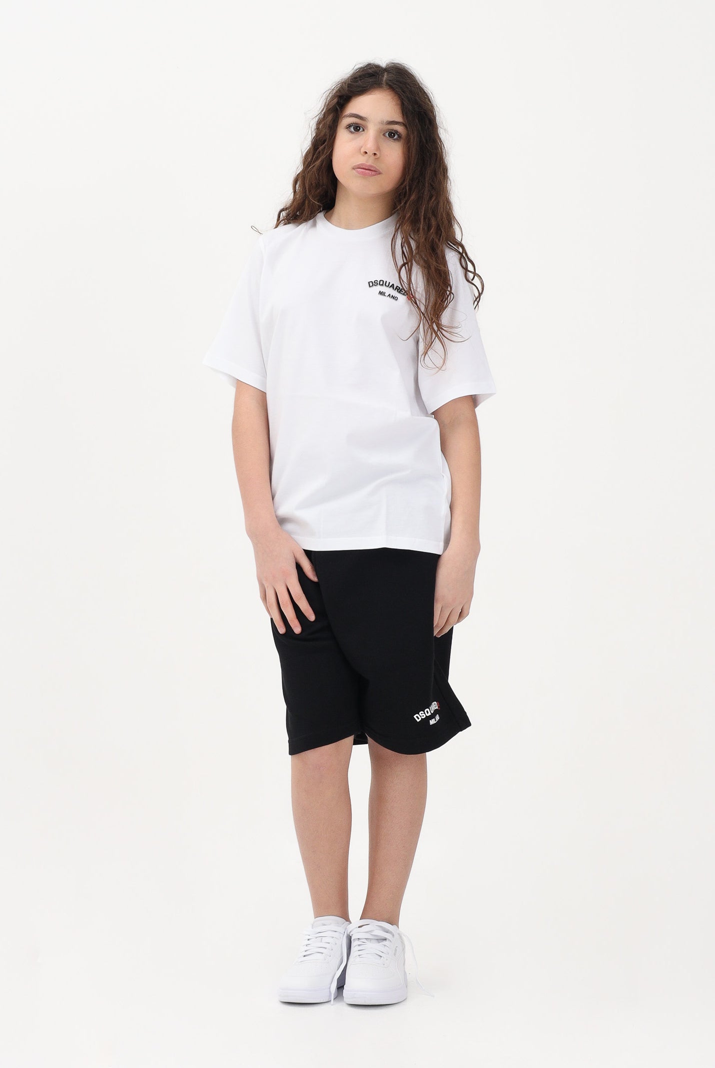 DSQUARED2 Shorts sportivo nero per donna, ragazzi e bambini con logo DQ3201D0AGU DQ900 DSQUARED2