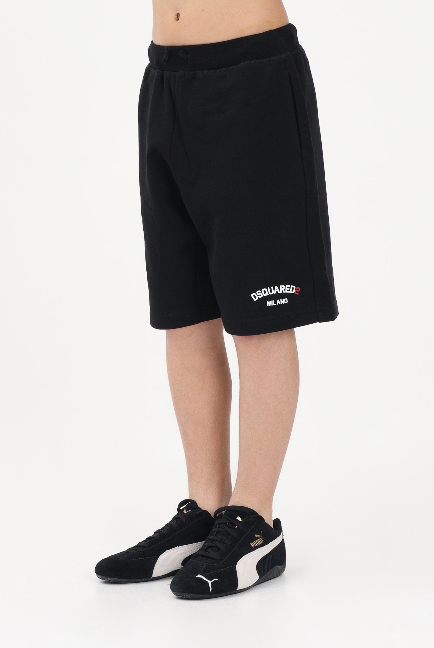 DSQUARED2 Shorts sportivo nero per donna, ragazzi e bambini con logo DQ3201D0AGU DQ900 DSQUARED2