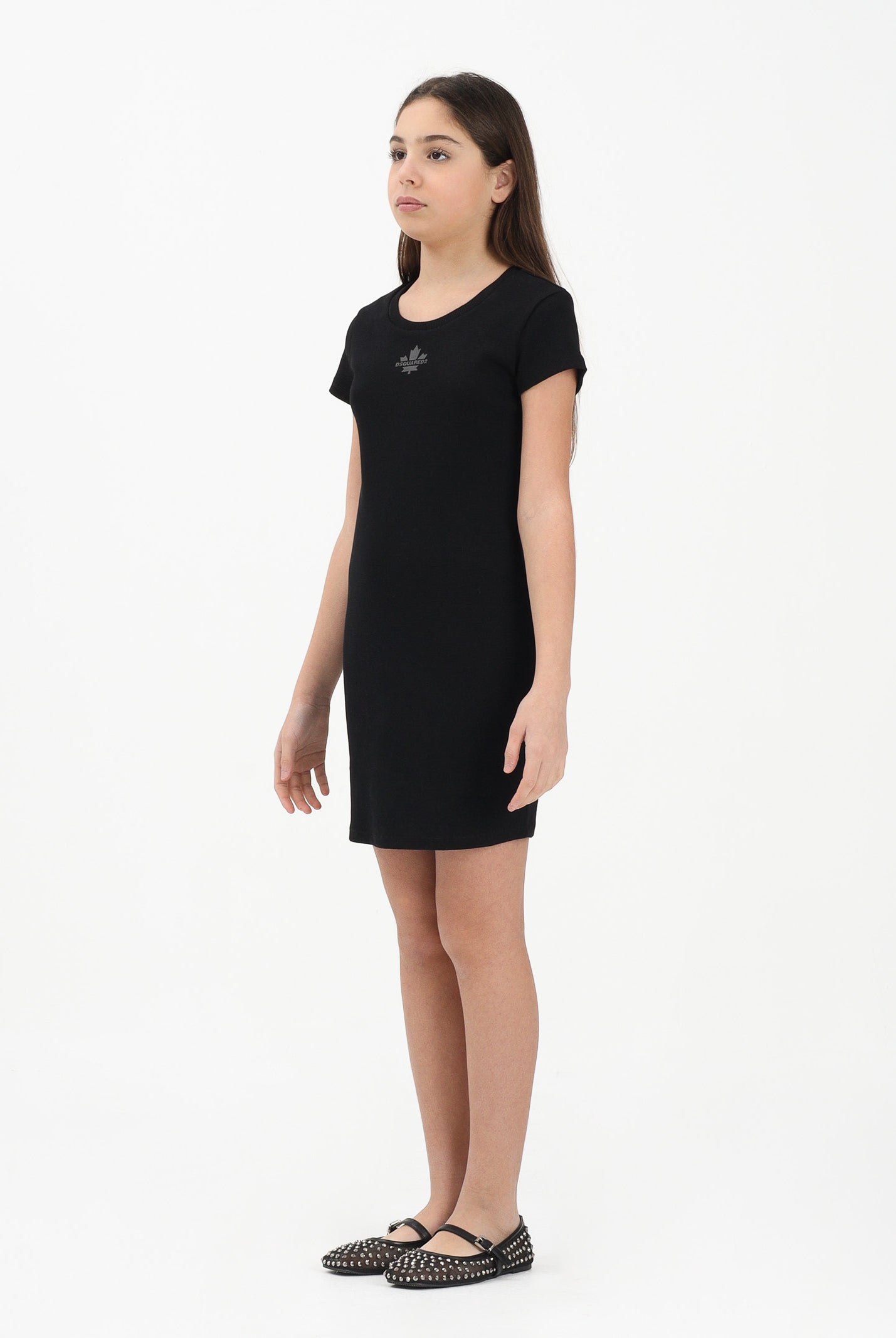 DSQUARED2 Abito corto nero per donna, ragazze e bambine con logo DQ3216D0AGG DQ900 DSQUARED2