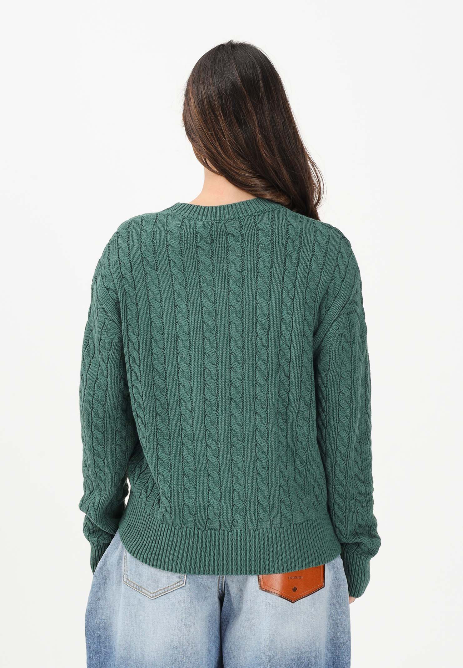DSQUARED2 Maglioncino girocollo verde per donna, bambino e bambina con patch DQ3244D0ACU DQ522 DSQUARED2