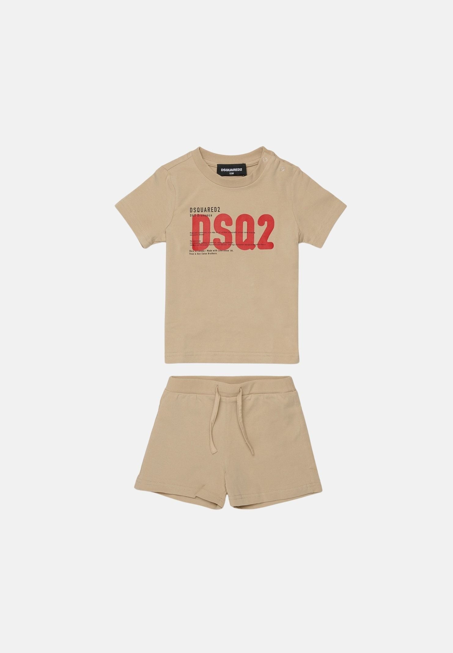 DSQUARED2 Completino beige da neonato con logo DSQ2 DQ3249D008J DQ717 DSQUARED2