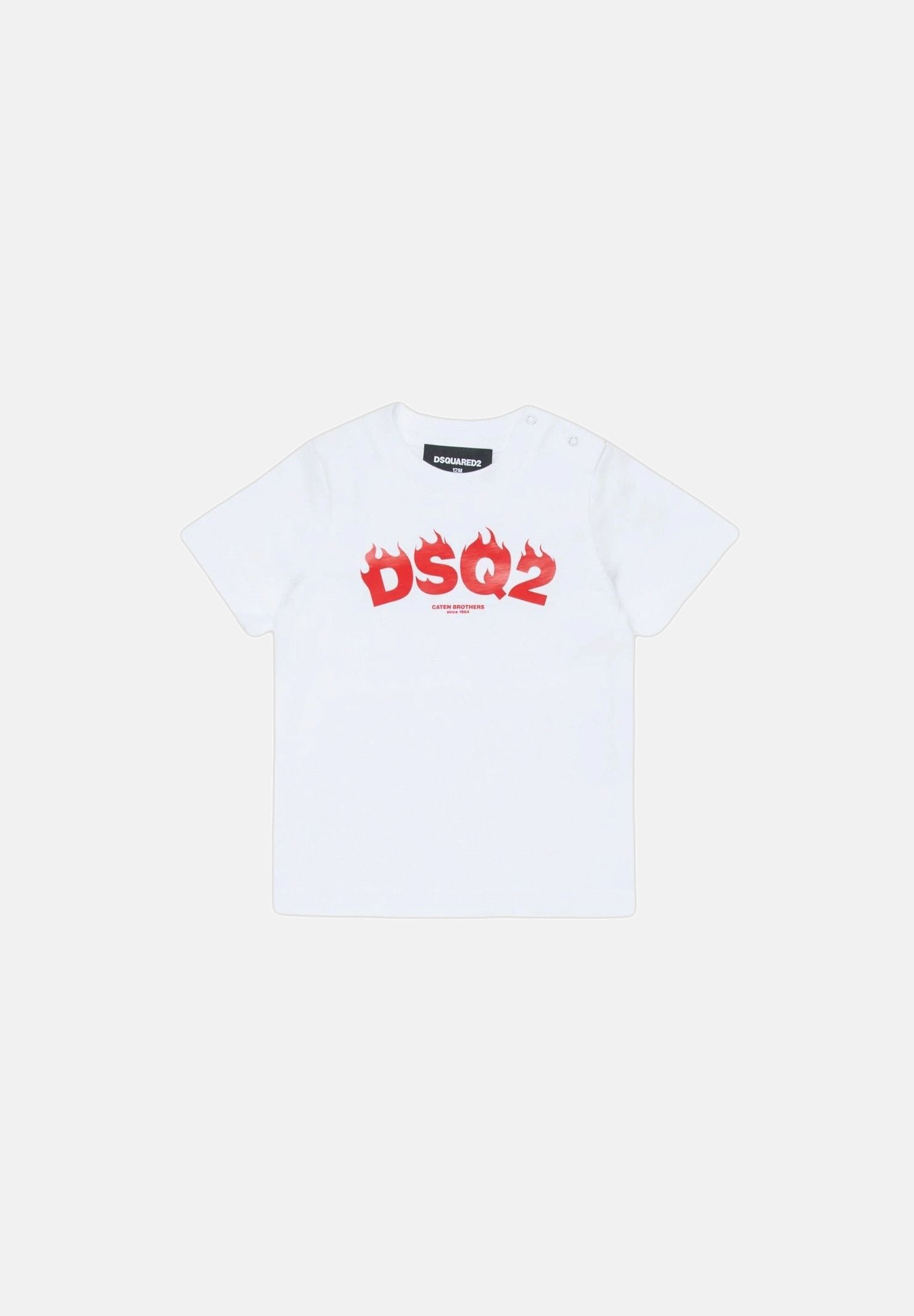 DSQUARED2 T-shirt a manica corta bianca da neonato con stampa DQ3275D00XM DQ100 DSQUARED2