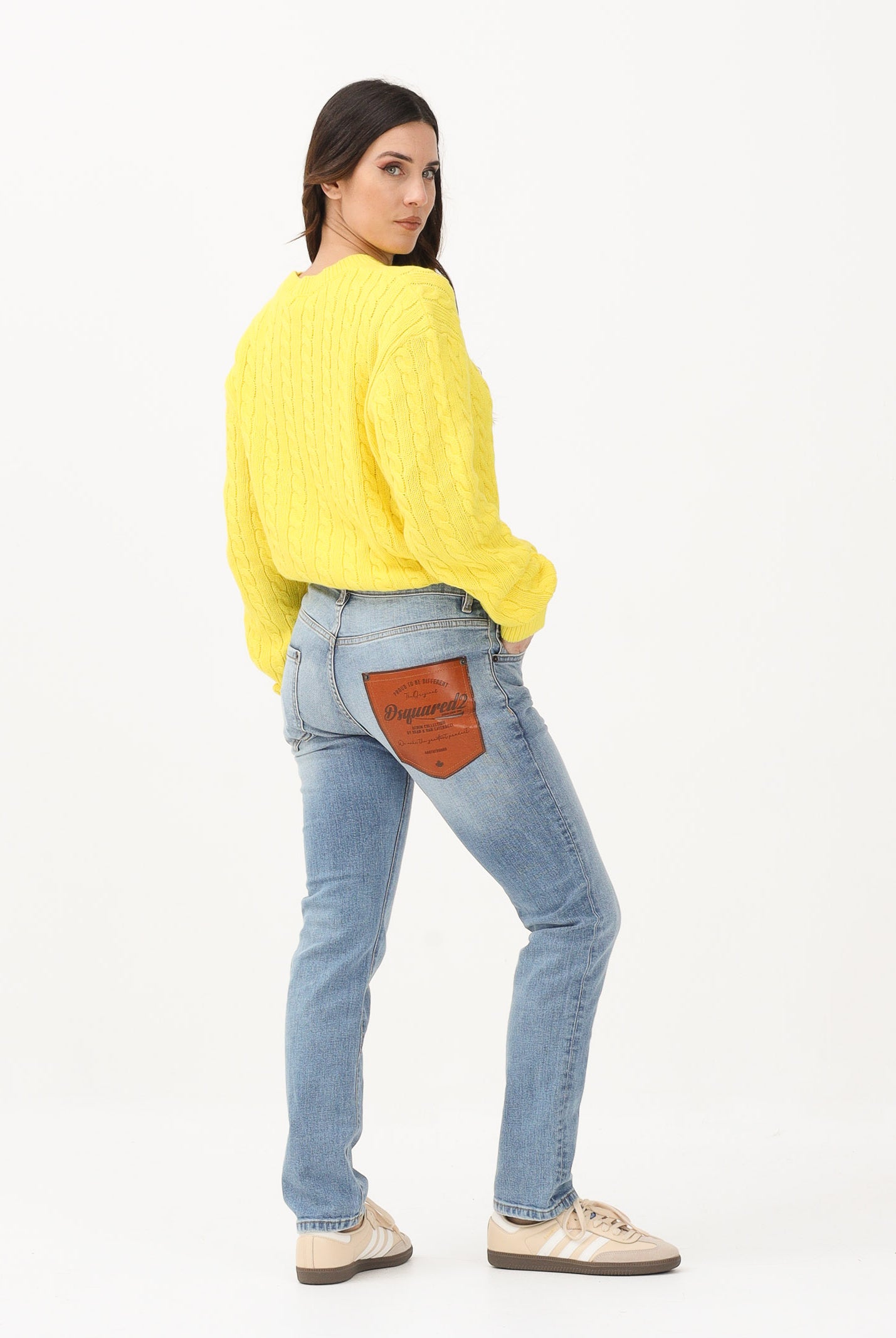 DSQUARED2 Jeans slim con lavaggio azzurro chiaro per donna, ragazzi e bambini DQ3281D0AF3 DQ01 DSQUARED2