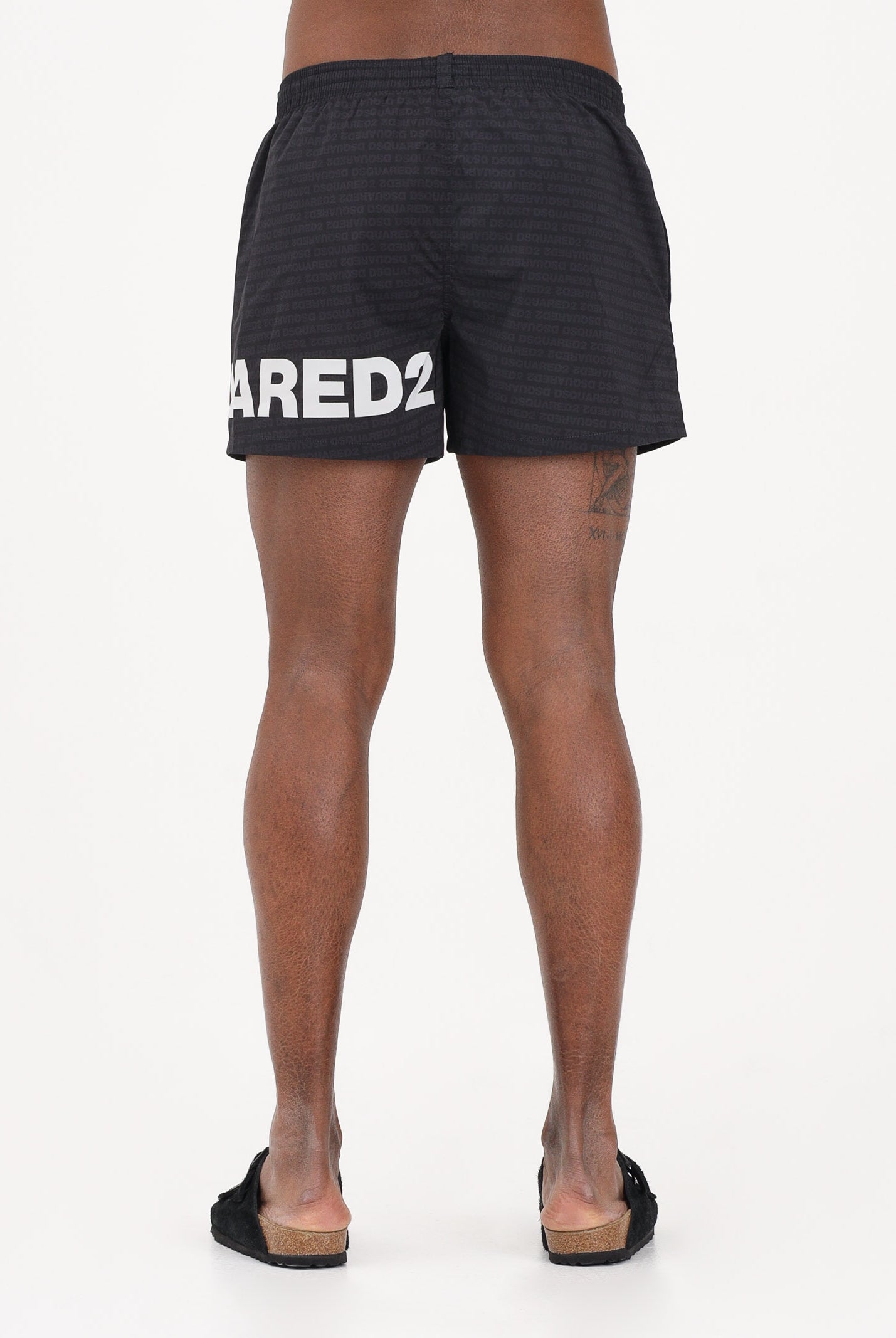 DSQUARED2 Shorts mare nero da uomo con logo D7B5C6600 010 DSQUARED2