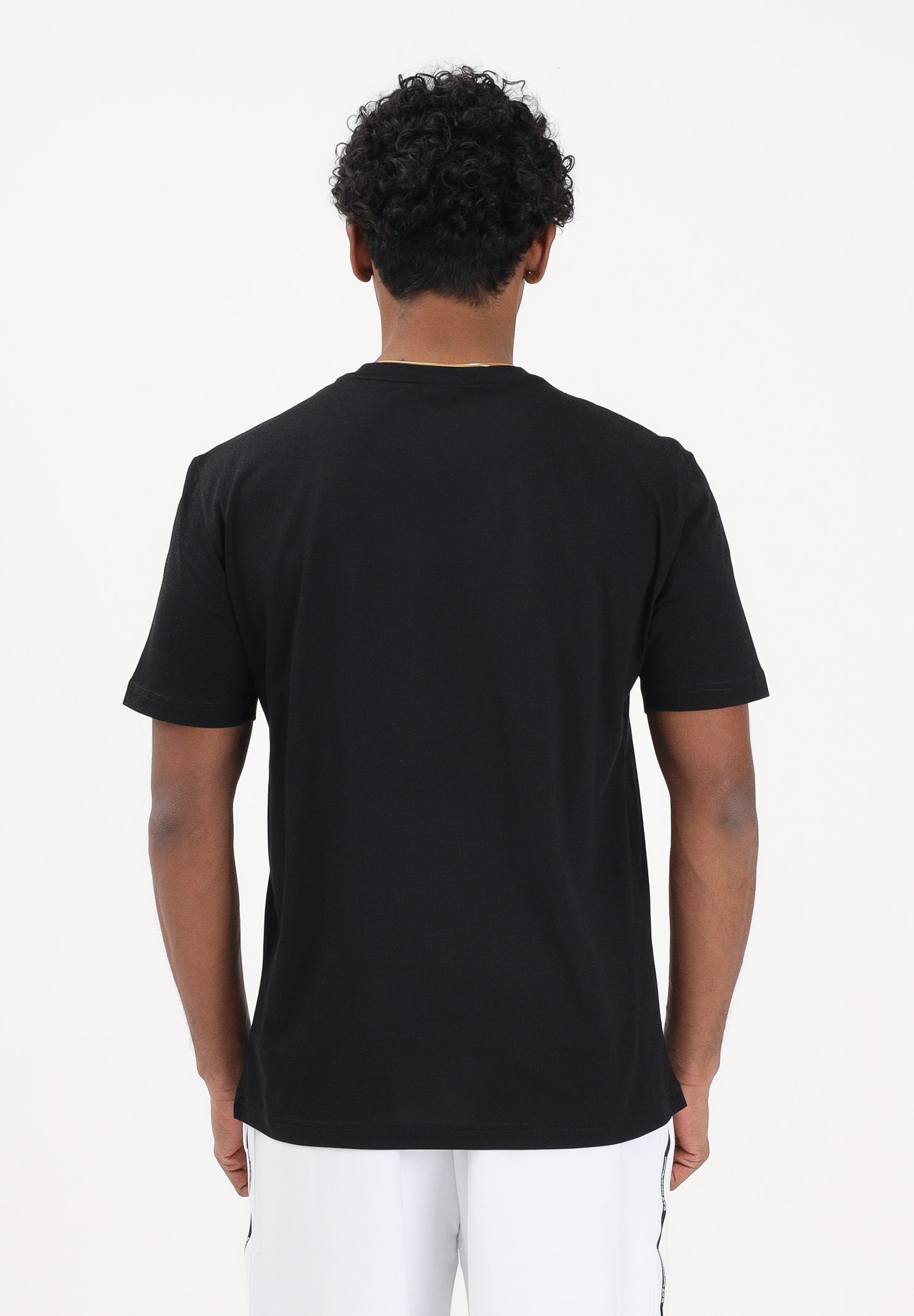 EA7 T-shirt a manica corta nera da uomo con stampa logo 7M001307AF10375 UC001 EA7