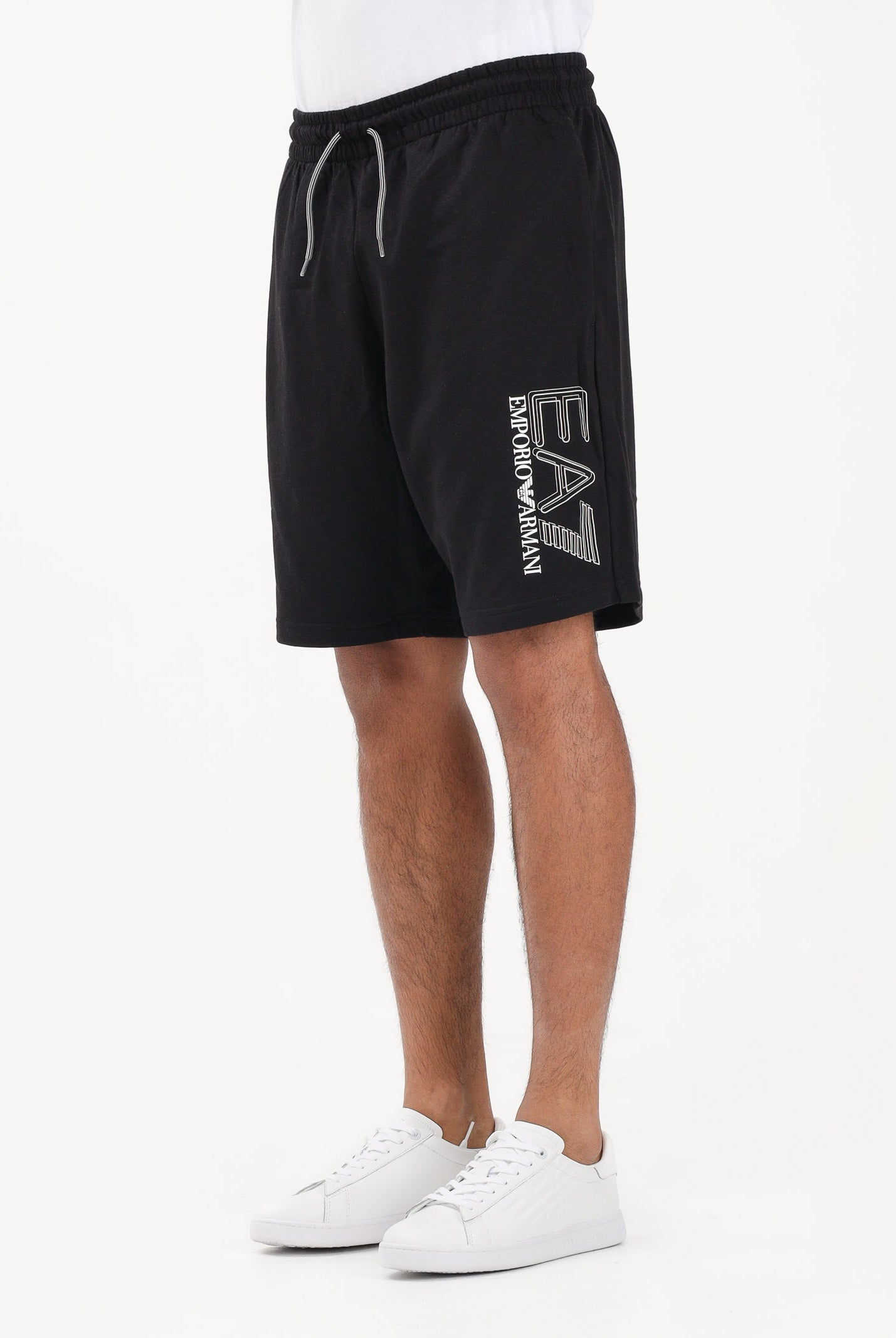 EA7 Shorts sportivo nero da uomo con stampa logo 7M001315AF13512 UC001 EA7