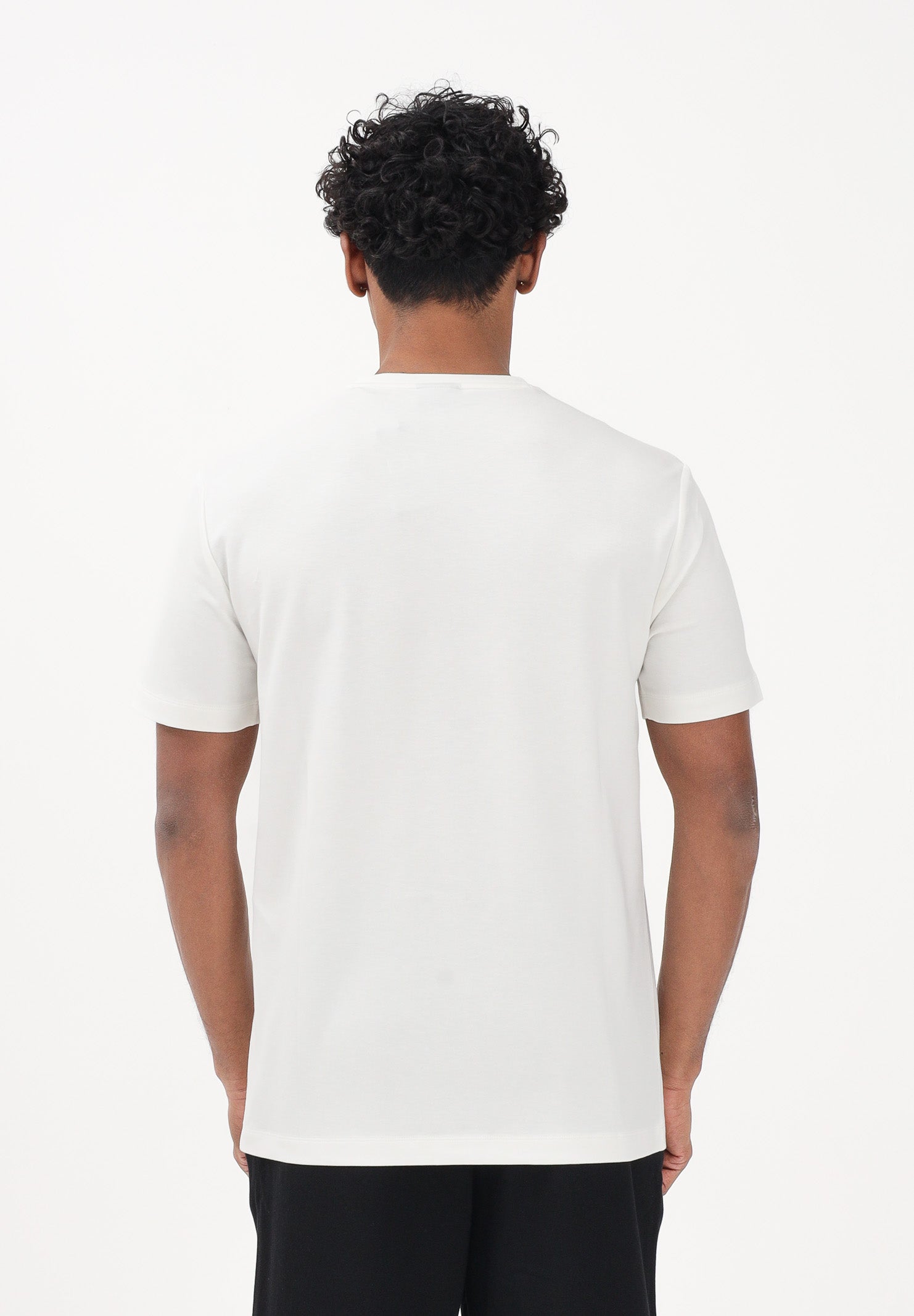 EA7 T-shirt a manica corta bianca da uomo con applicazione logo 7M001331AF13739 U0004 EA7