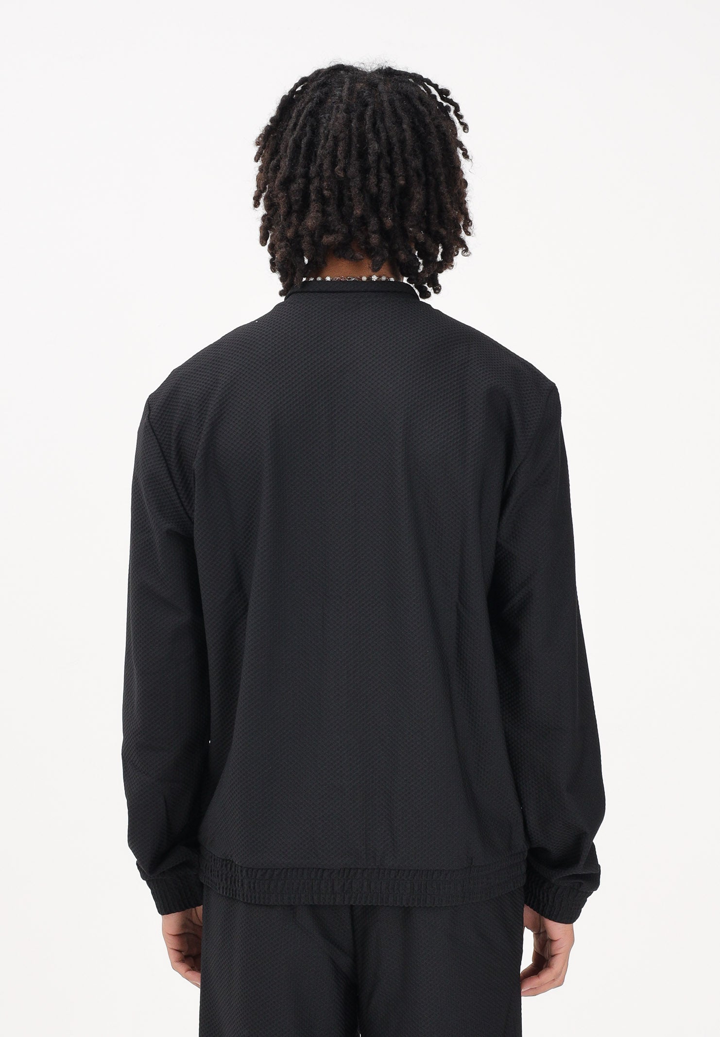 EA7 Felpa con zip nera da uomo con lavorazione micro-texture 7M001338AF21099 UC001 EA7