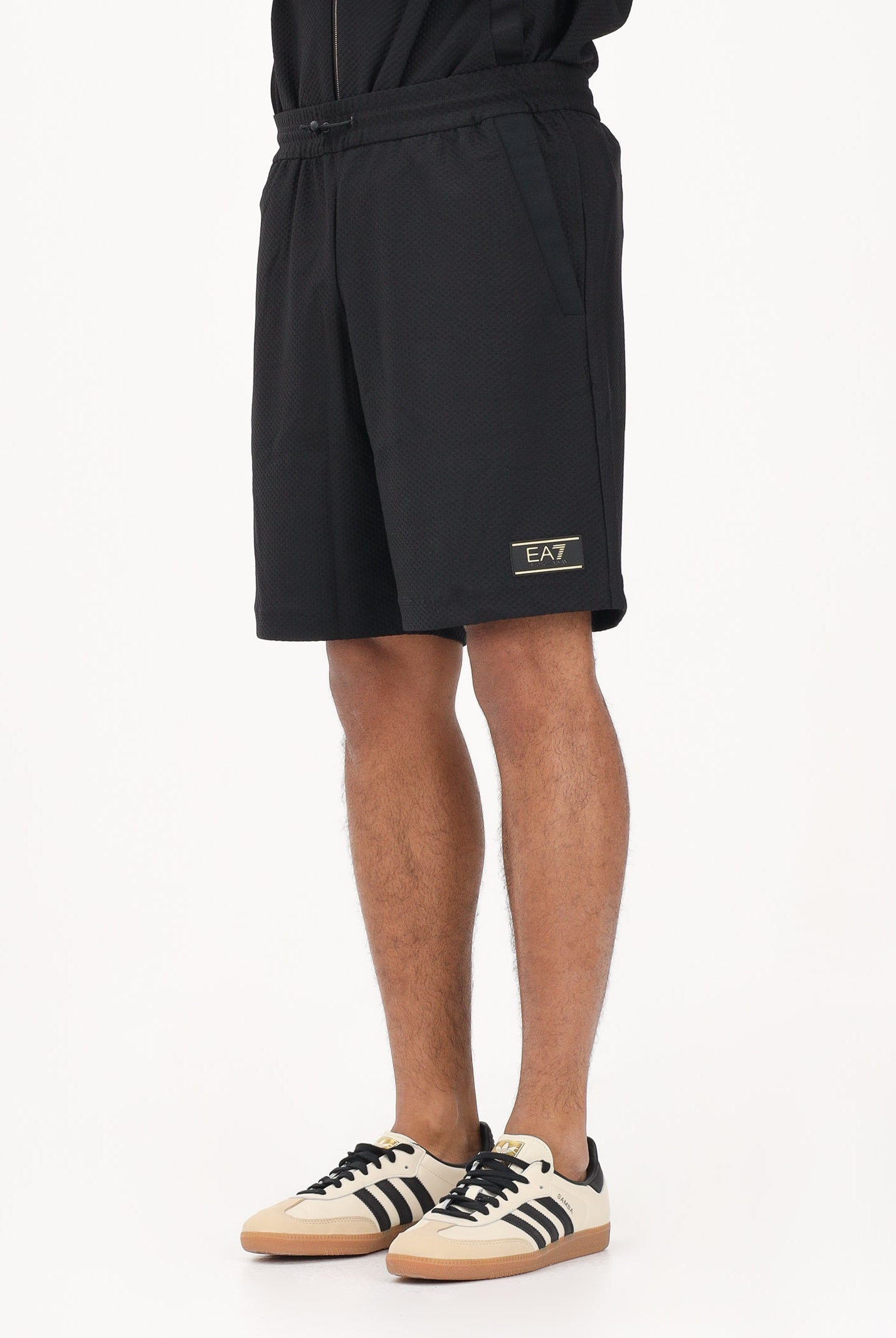 EA7 Shorts sportivo nero da uomo con logo 7M001340AF21099 UC001 EA7