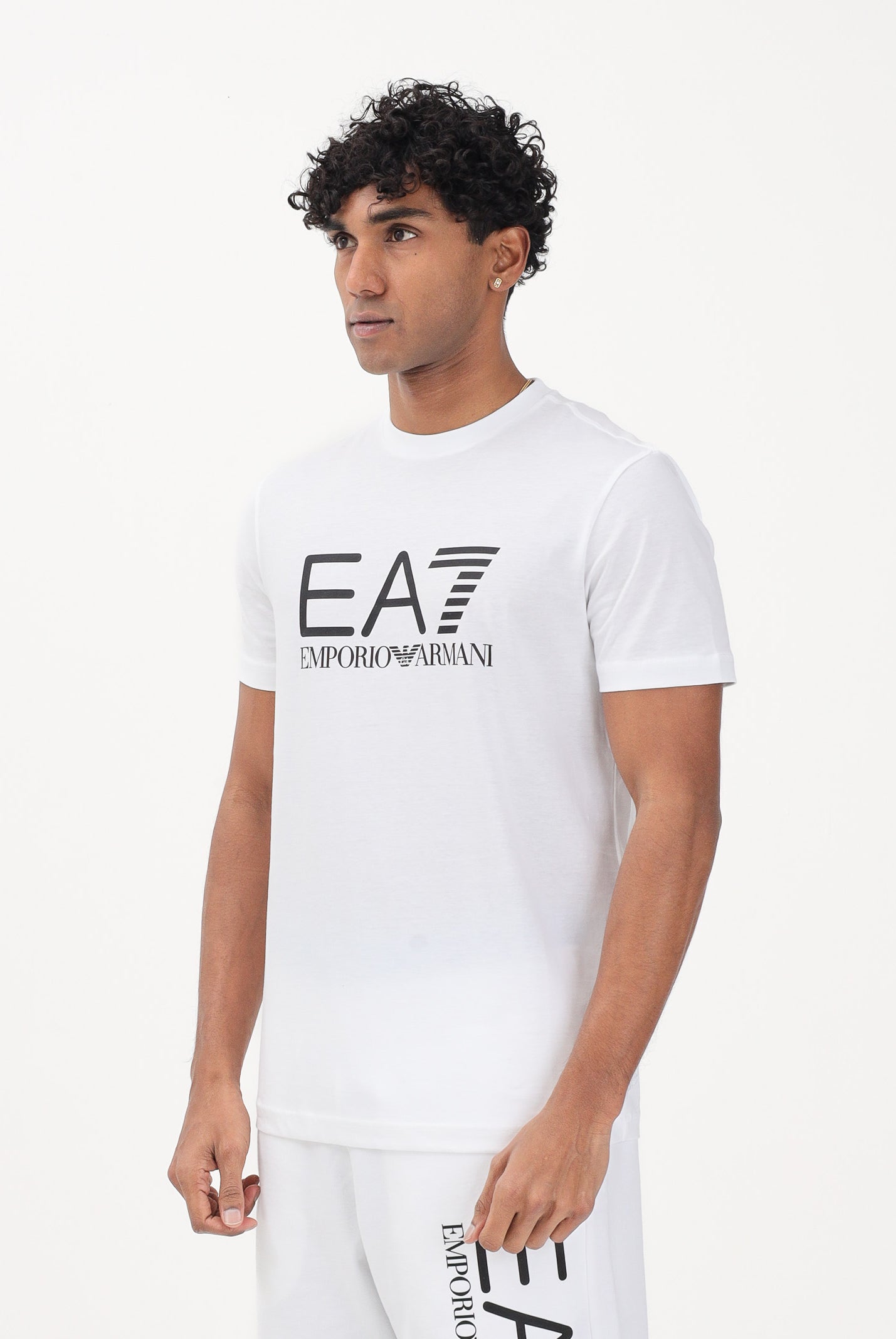 EA7 T-shirt a manica corta bianca da uomo con stampa logo 7M001412AF22264 U0002 EA7