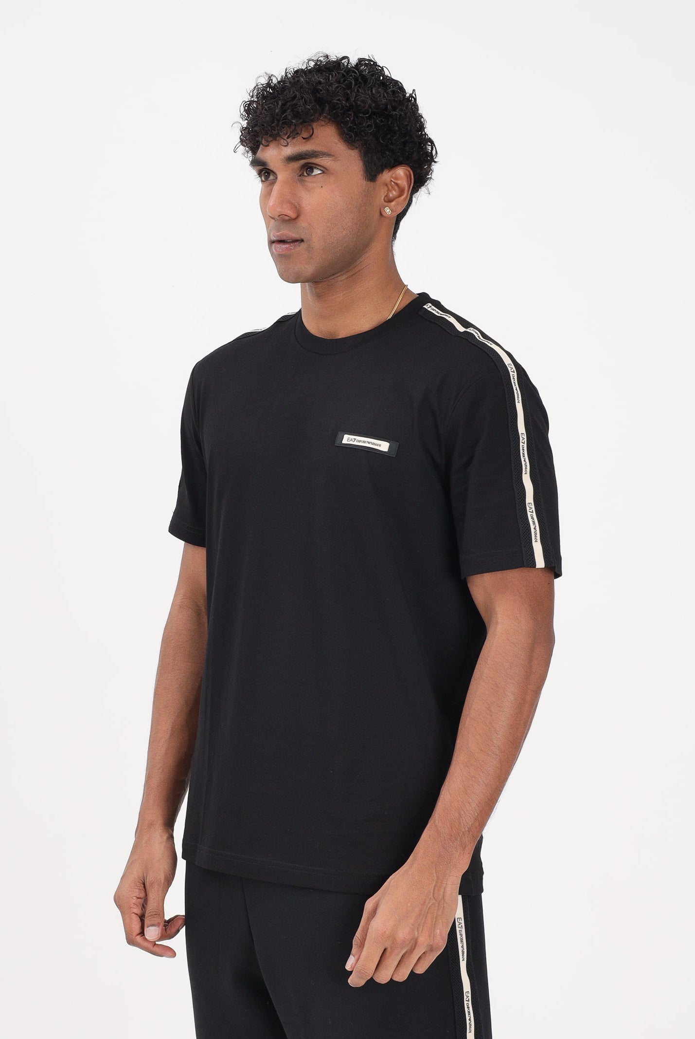 EA7 T-shirt a manica corta nera da uomo con logo 7M001476AF10375 UC001 EA7